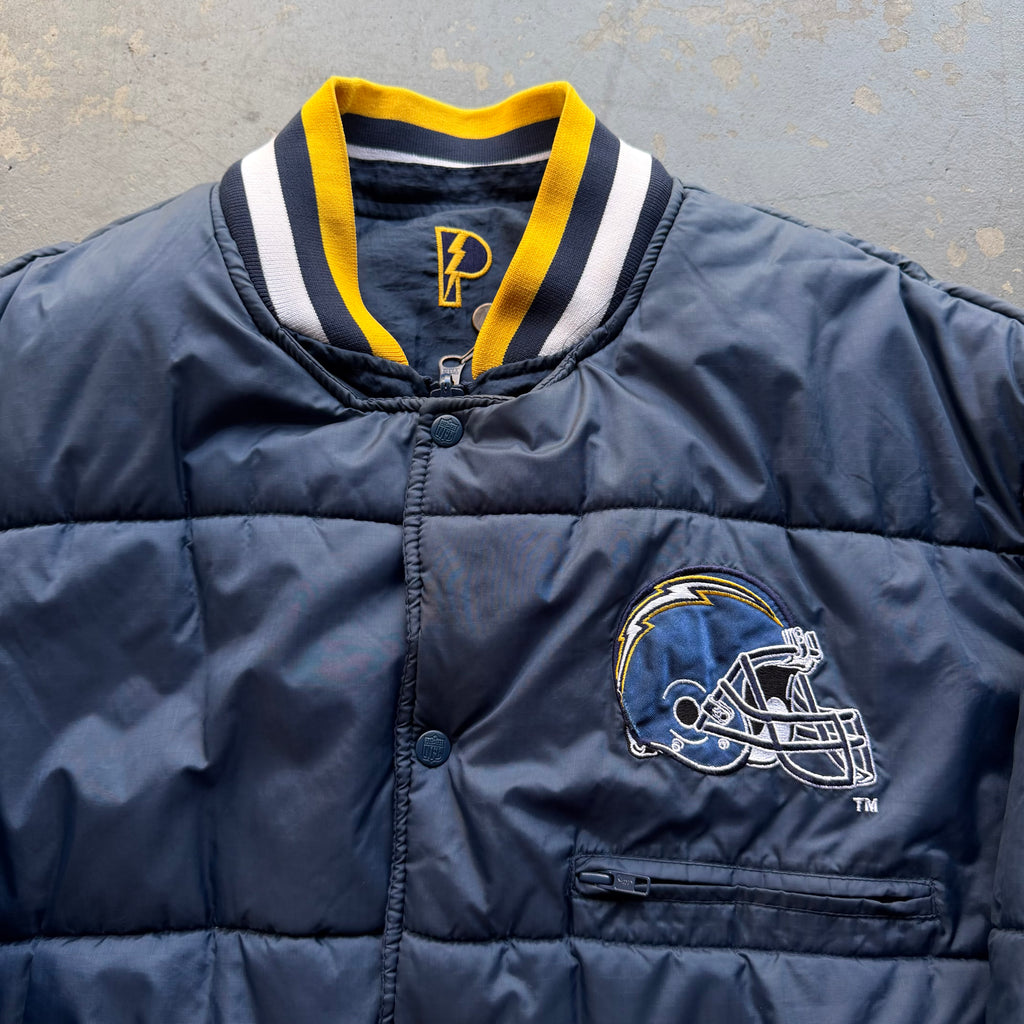 90’S CHARGERS REVERSIBLE PRO PLAYER PUFFER JACKET (XL)