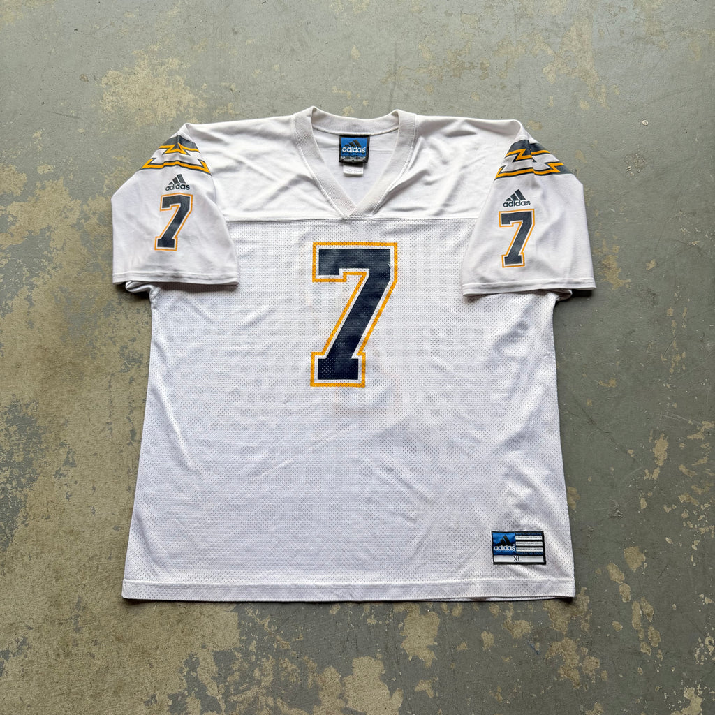 00’S ADIDAS CHARGERS DOUG FLUTIE WHITE ROAD AWAY JERSEY (XL)