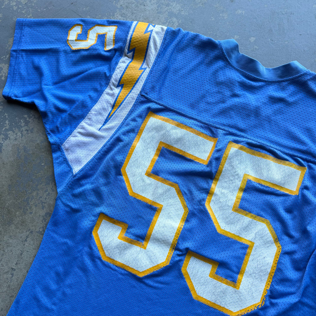 90’S RUSSELL ATHLETIC CHARGERS JUNIOR SEAU POWDER BLUE JERSEY (48) L
