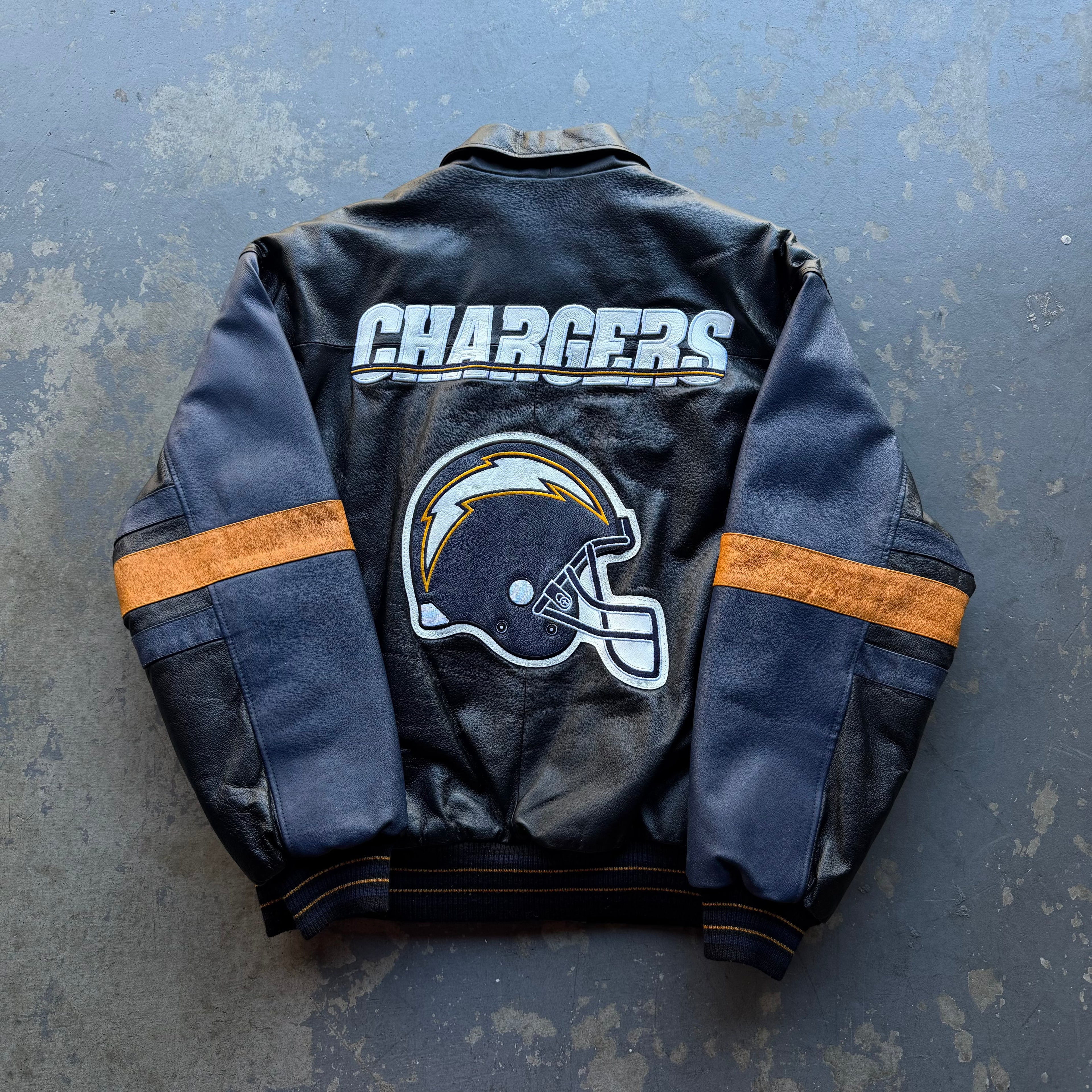 90’S CHARGERS LEATHER JACKET (L)