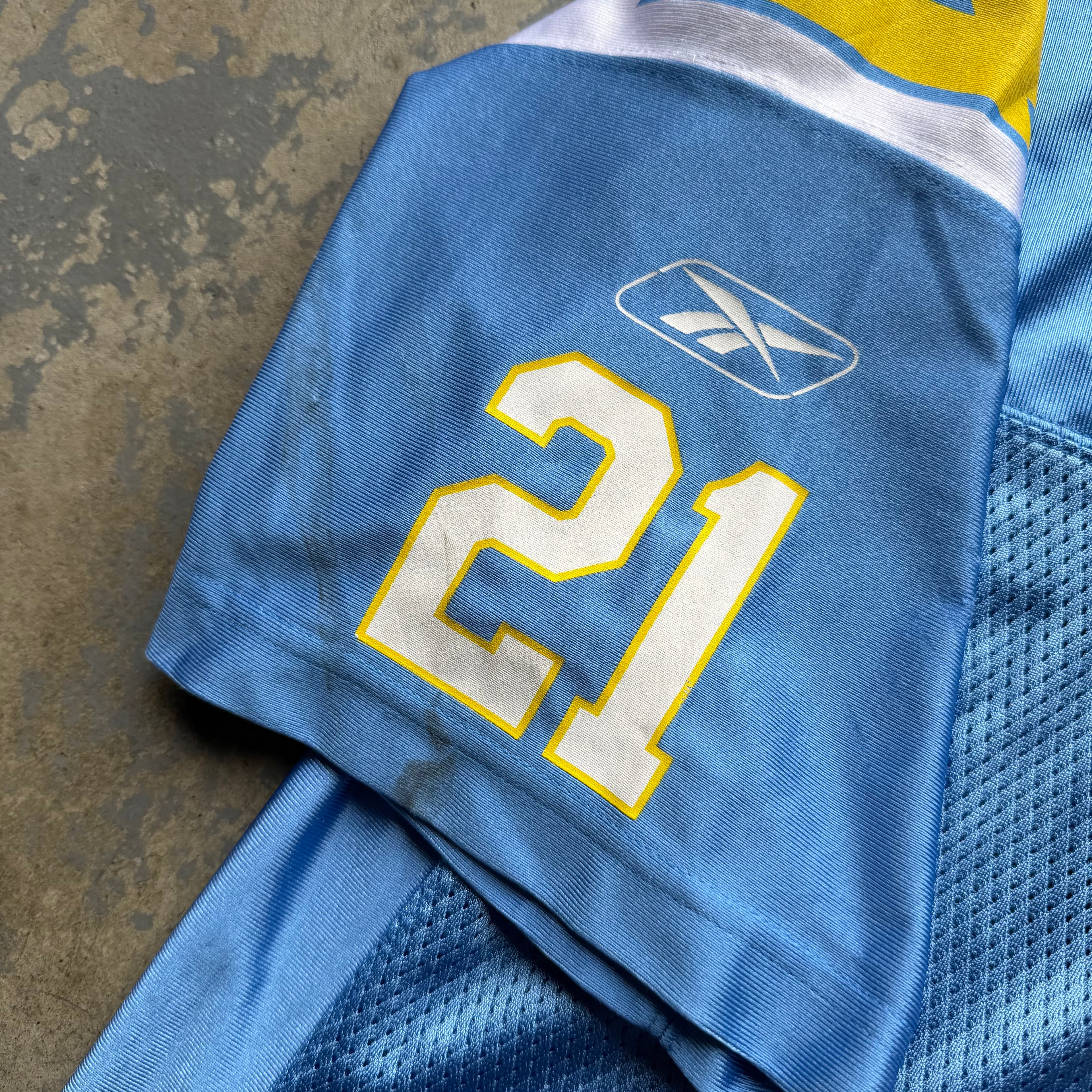 00’S REEBOK CHARGERS LADANIAN TOMLINSON POWDER BLUE JERSEY (XL)