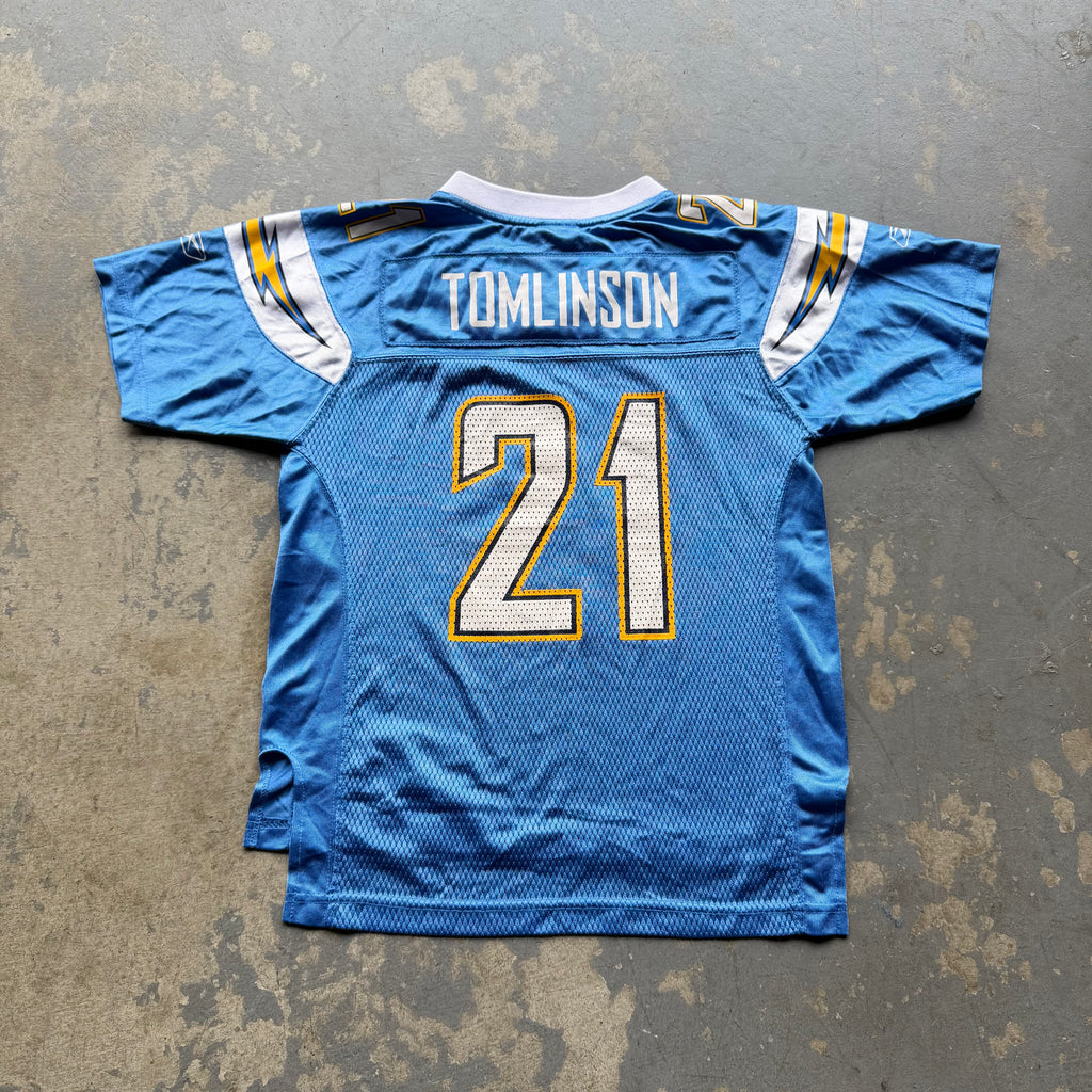 00’S REEBOK CHARGERS LADANIAN TOMLINSON POWDER BLUE JERSEY (YOUTH M) FITS ADULT SMALL