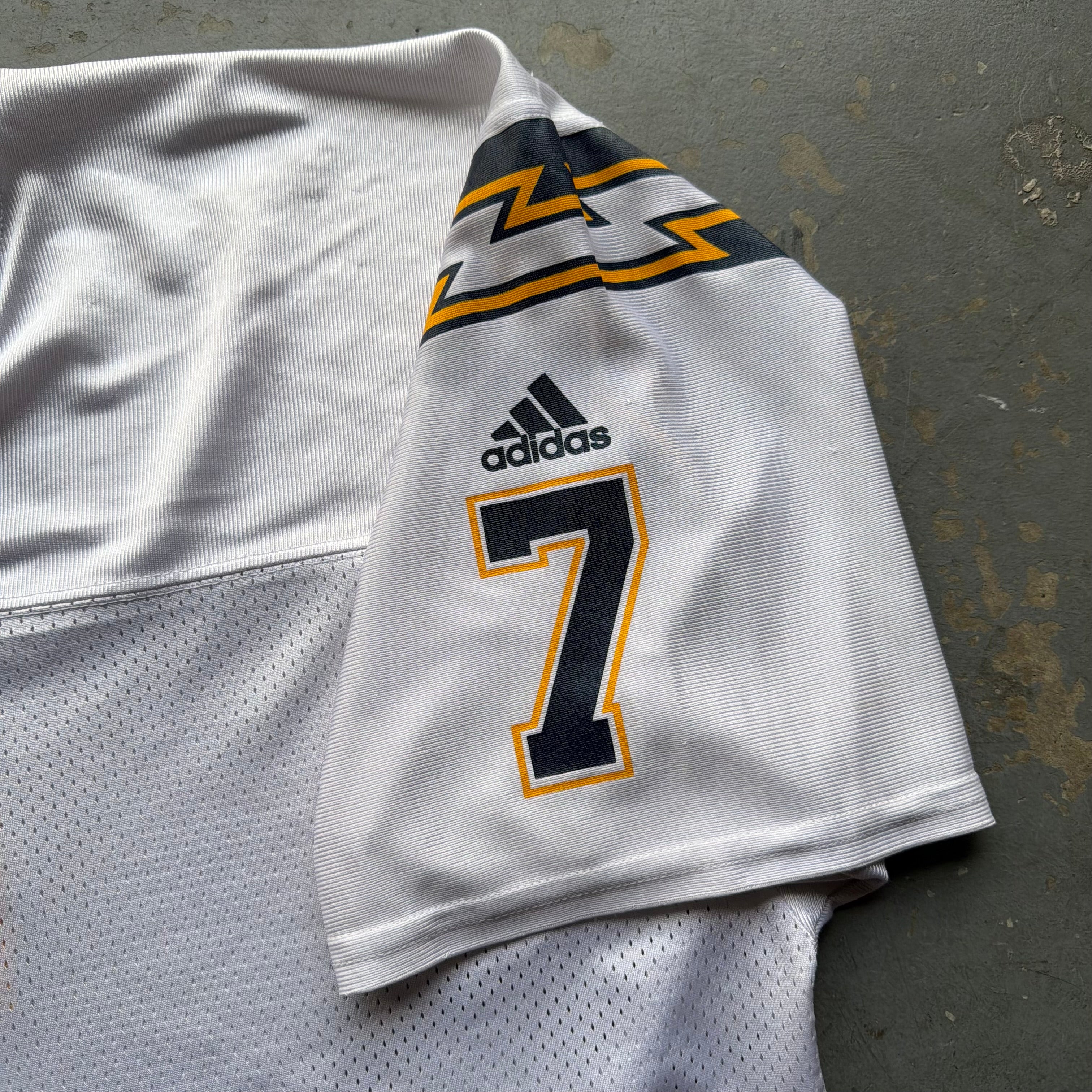 00’S ADIDAS CHARGERS DOUG FLUTIE WHITE ROAD AWAY JERSEY (XL)