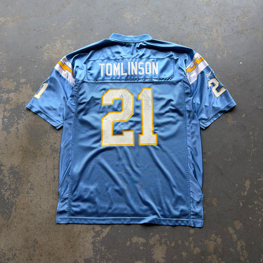 00’S REEBOK CHARGERS LADANIAN TOMLINSON POWDER BLUE JERSEY (L)