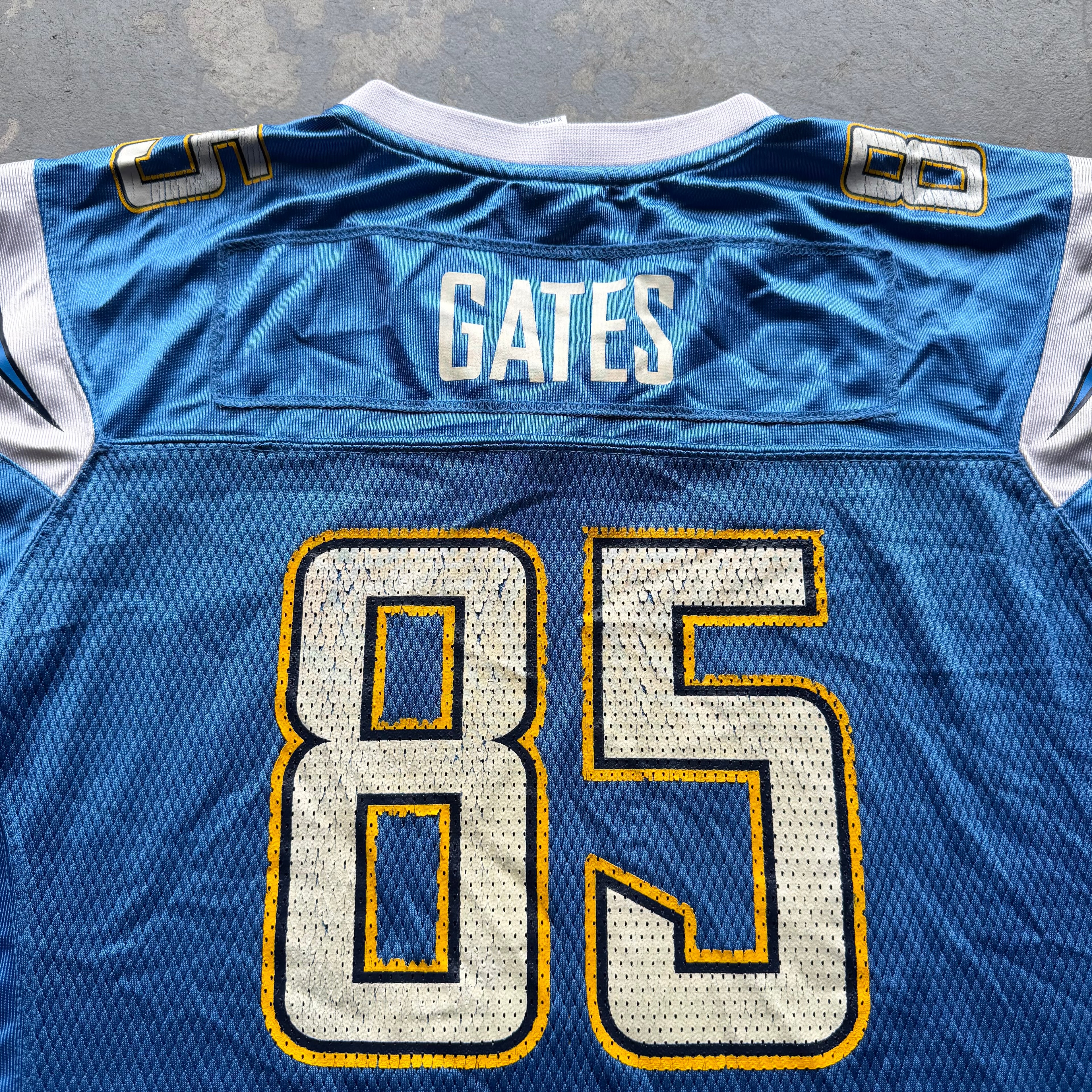 00’S REEBOK CHARGERS ANTONIO GATES POWDER BLUE JERSEY (YOUTH XL) FITS ADULT MEDIUM