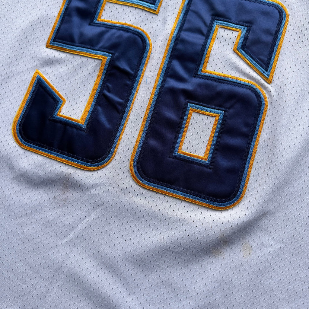 00’S REEBOK CHARGERS SHAWN MERRIMAN WHITE ROAD AWAY JERSEY (50) XL 25x31