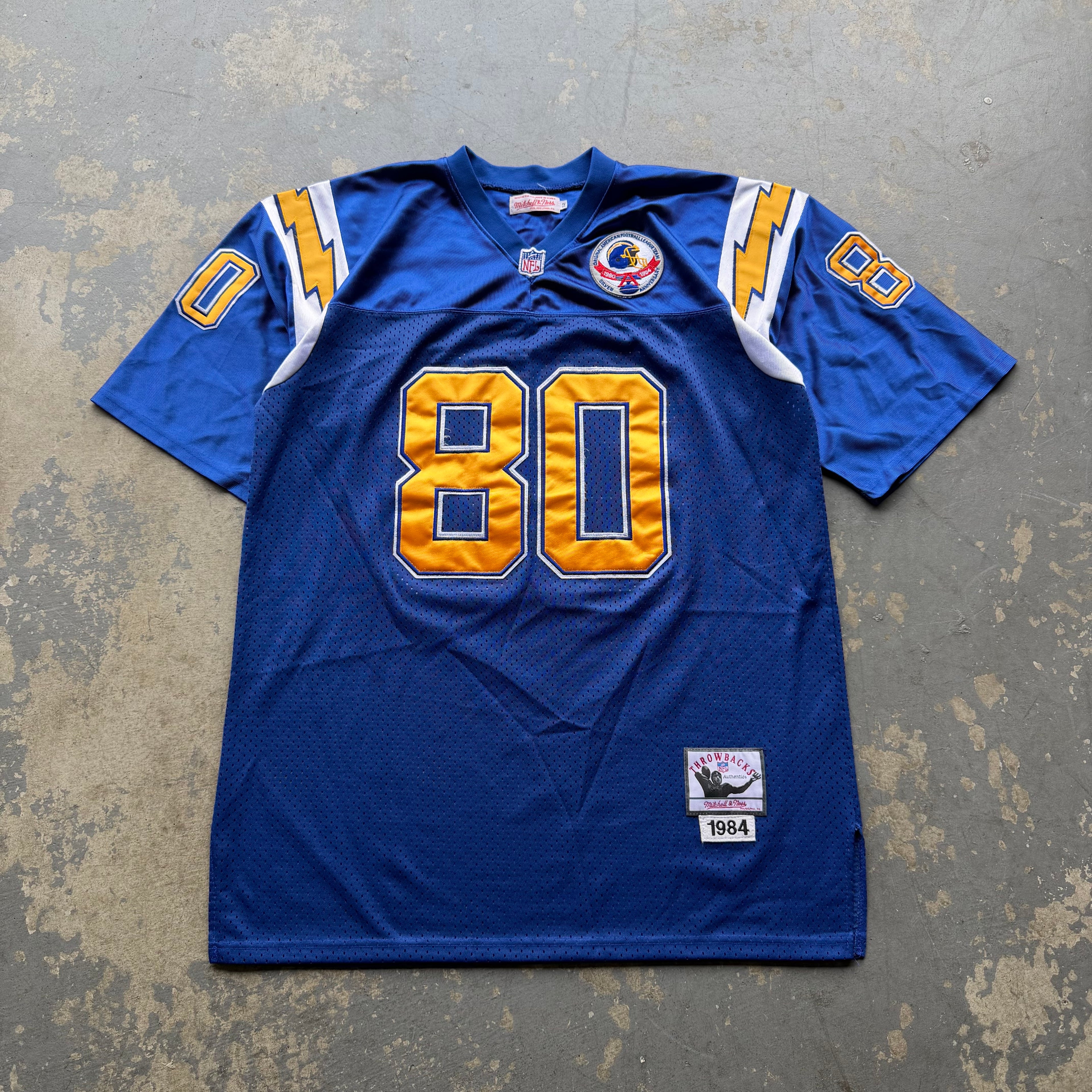 00’S CHARGERS KELLEN WINSLOW SILVER ANNIVERSARY PATCH JERSEY (52) XL