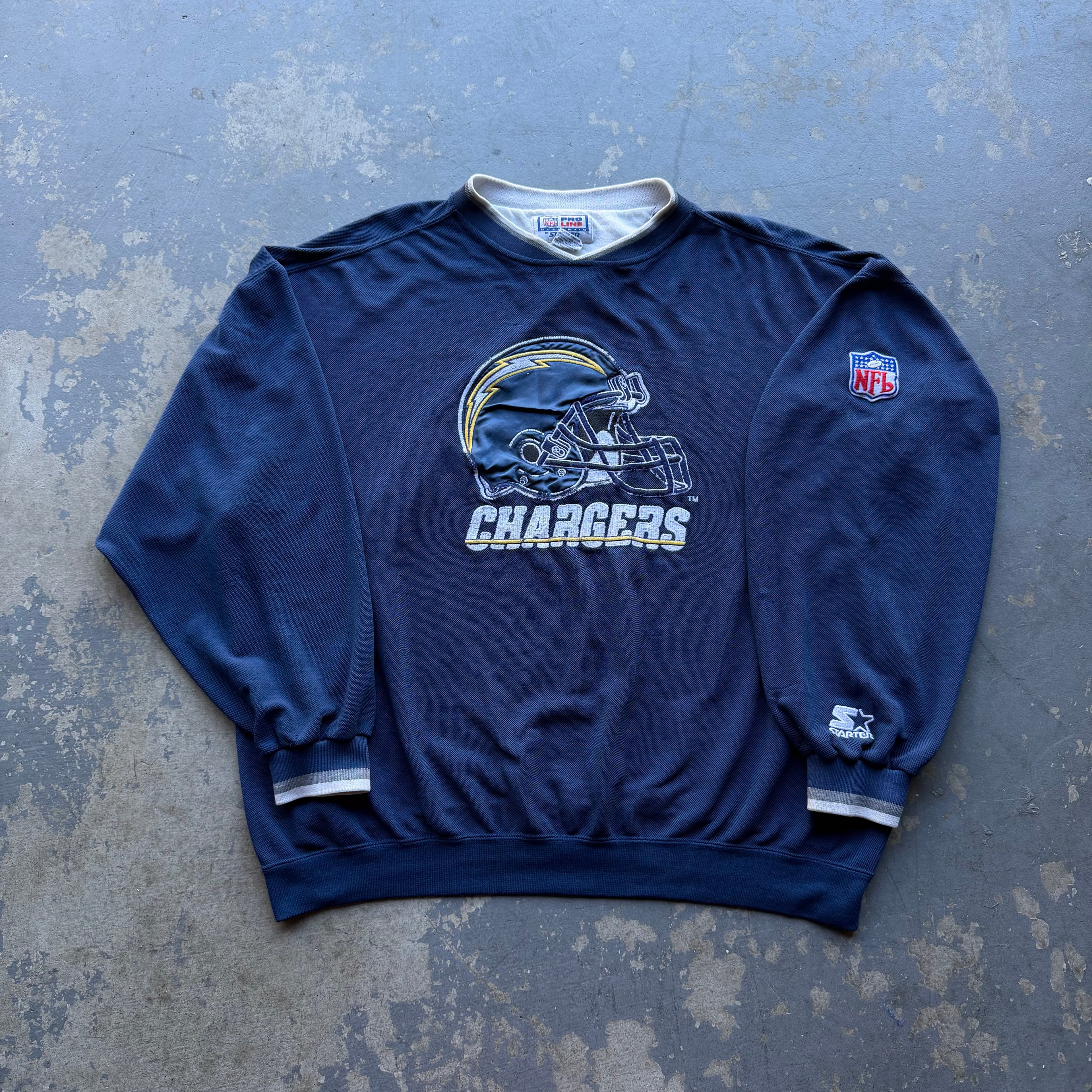 90’S PRO LINE STARTER CHARGERS HELMET CREWNECK (XL)