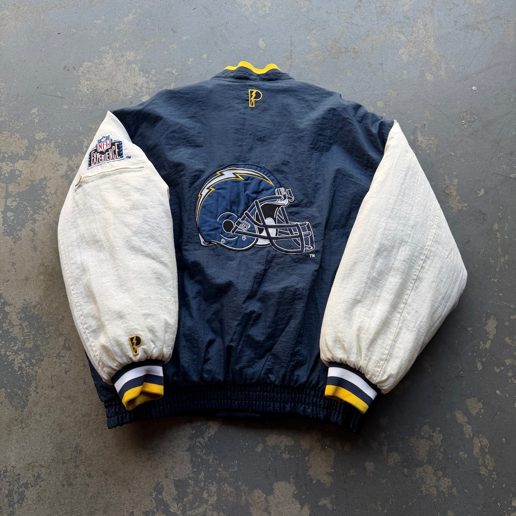 90’S CHARGERS REVERSIBLE PRO PLAYER PUFFER JACKET (XL)
