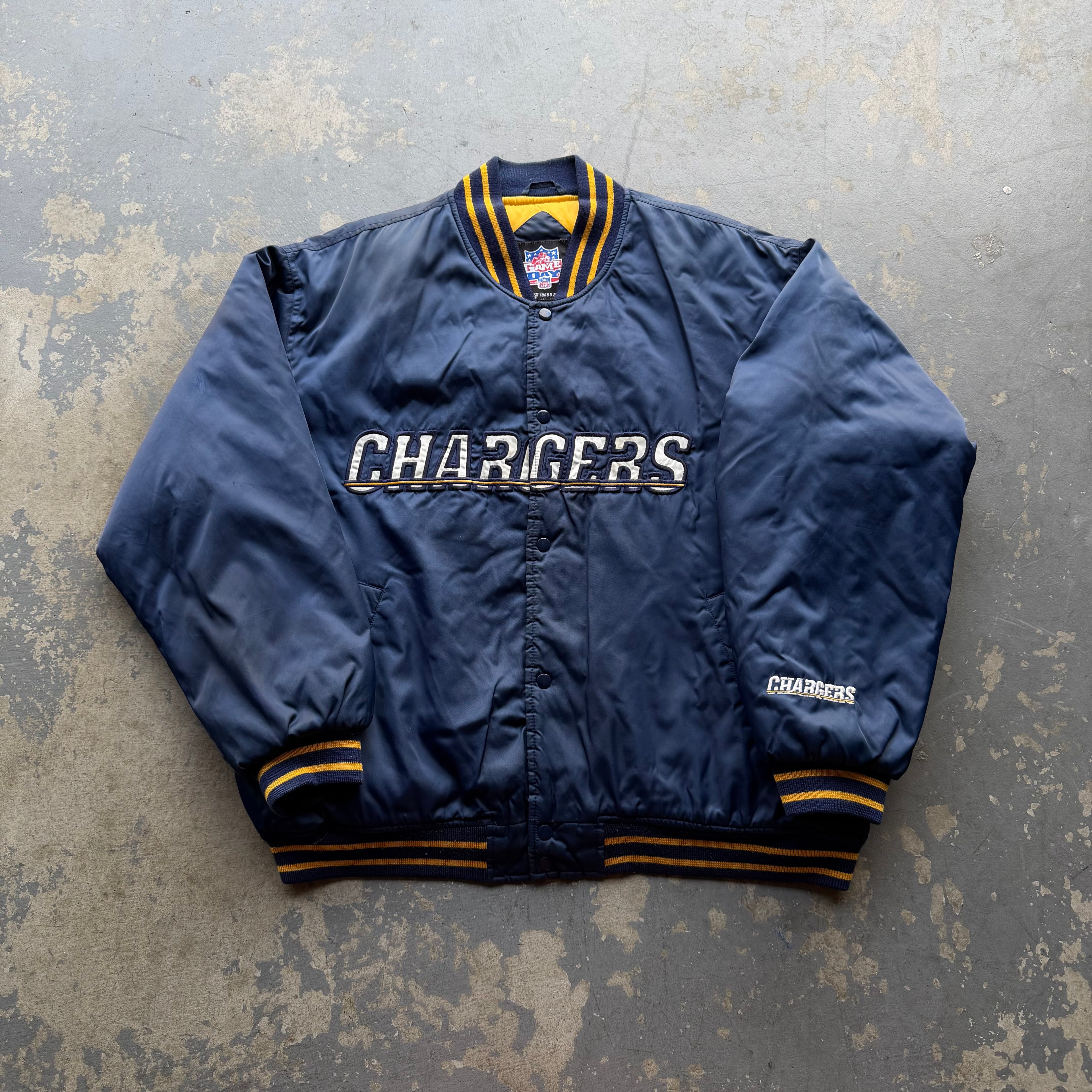 90’S CHARGERS GAME DAY NFL BOMBER JACKET (XL)