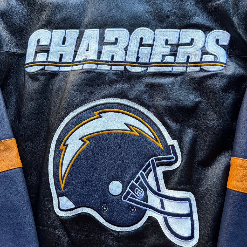 90’S CHARGERS LEATHER JACKET (L)