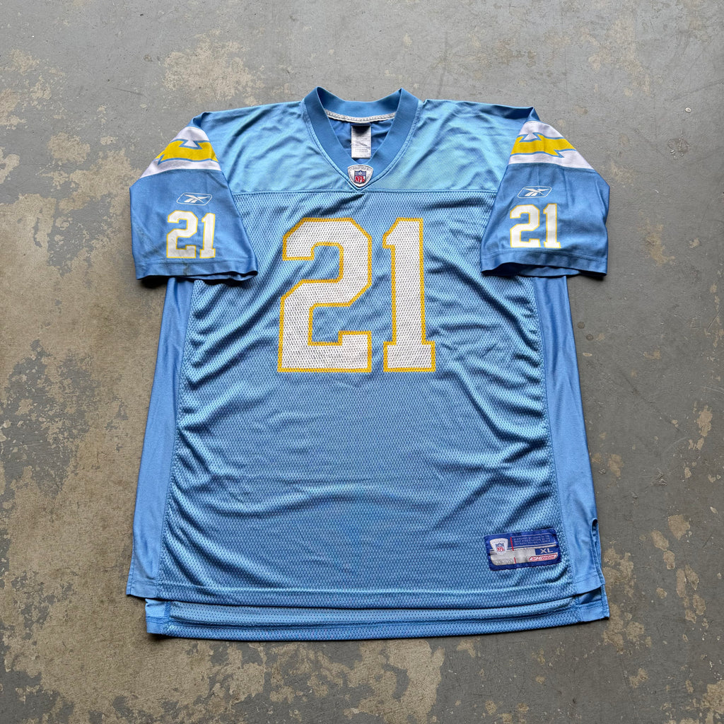 00’S REEBOK CHARGERS LADANIAN TOMLINSON POWDER BLUE JERSEY (XL)