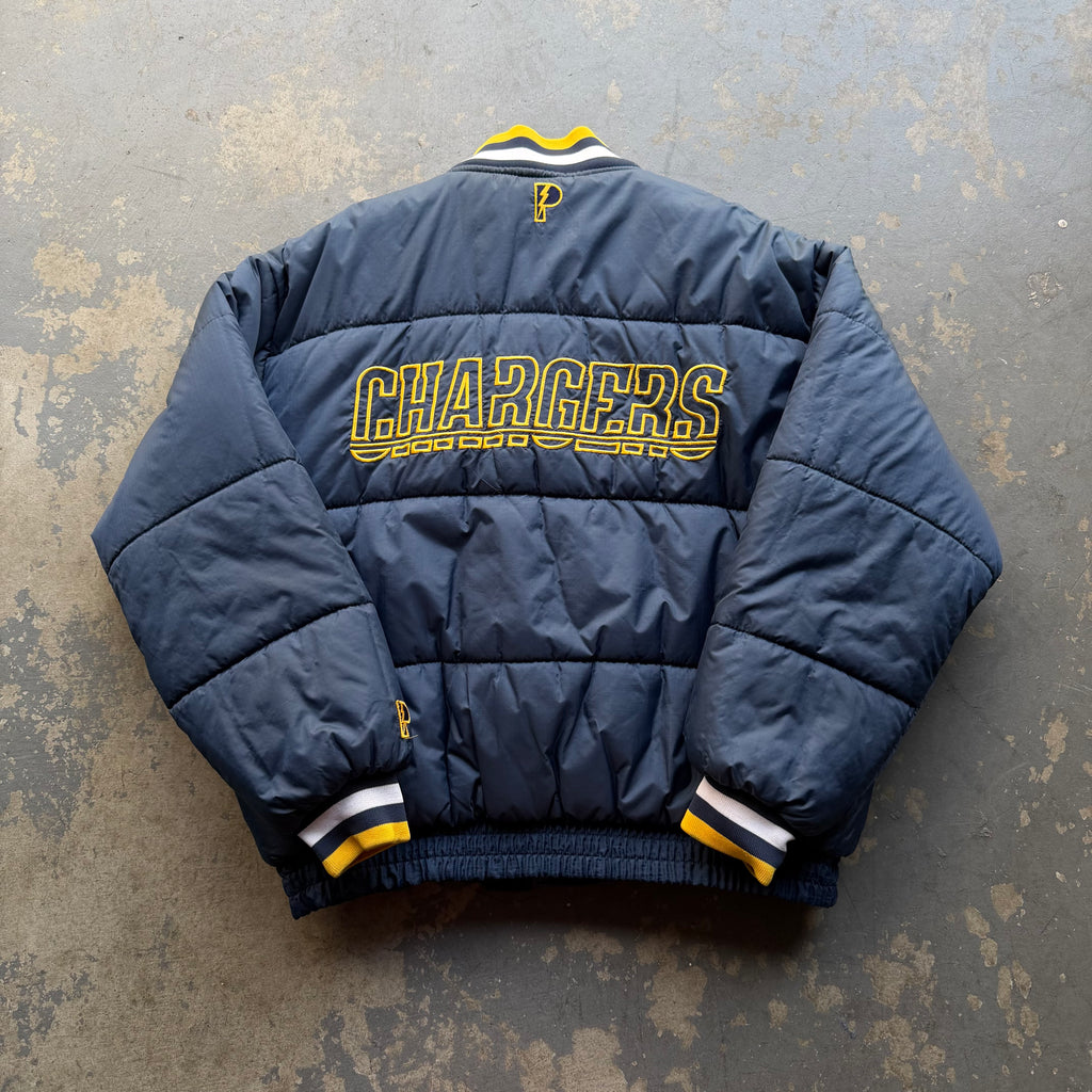 90’S CHARGERS REVERSIBLE PRO PLAYER PUFFER JACKET (XL)