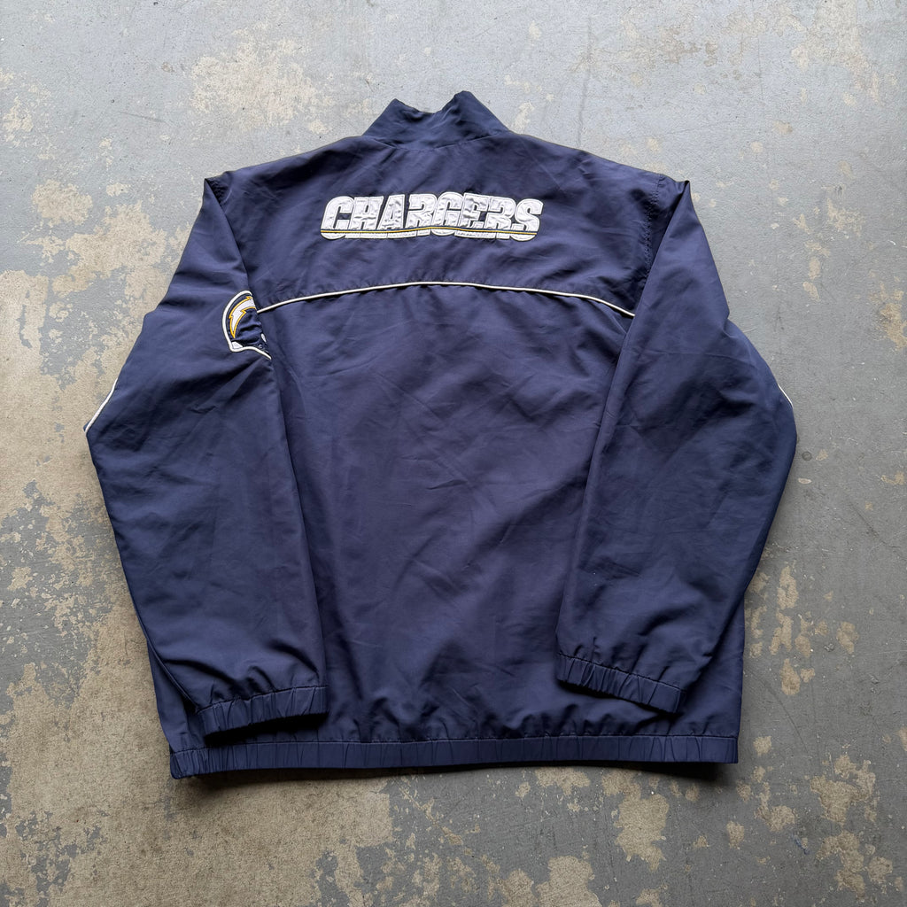 CHARGERS WINDBREAKER PULLOVER QUARTER ZIP JACKET (L)