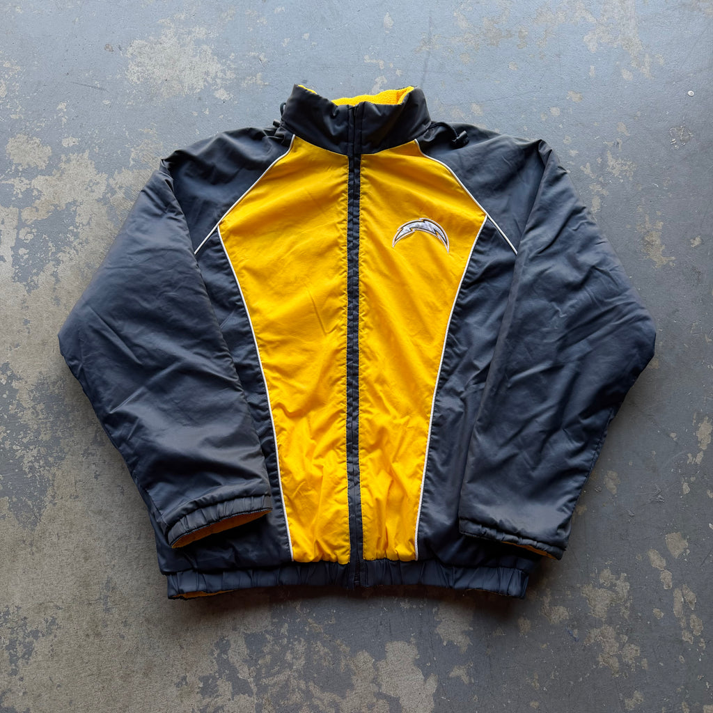 00’S CHARGERS REVERSIBLE FLEECE JACKET (M)