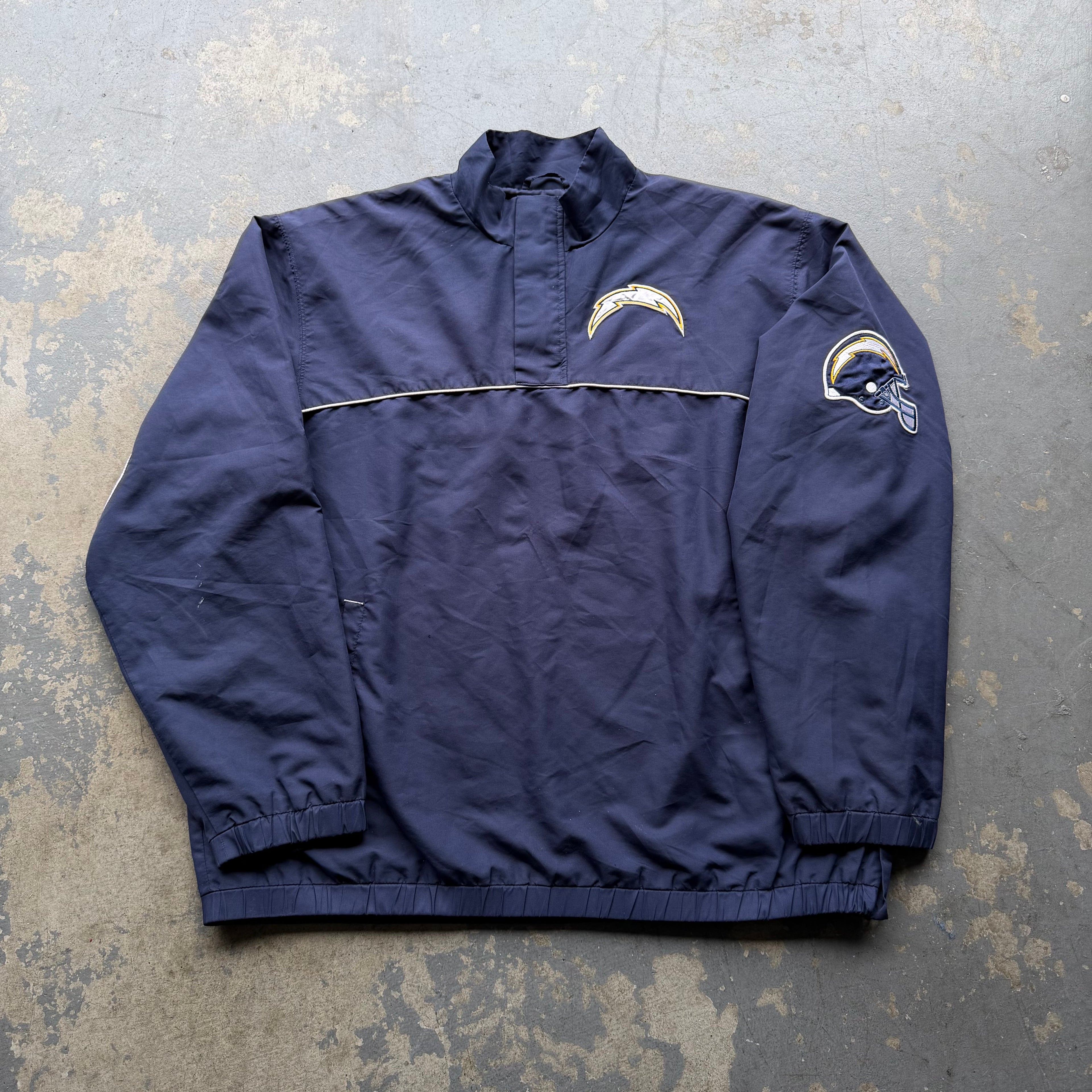 CHARGERS WINDBREAKER PULLOVER QUARTER ZIP JACKET (L)