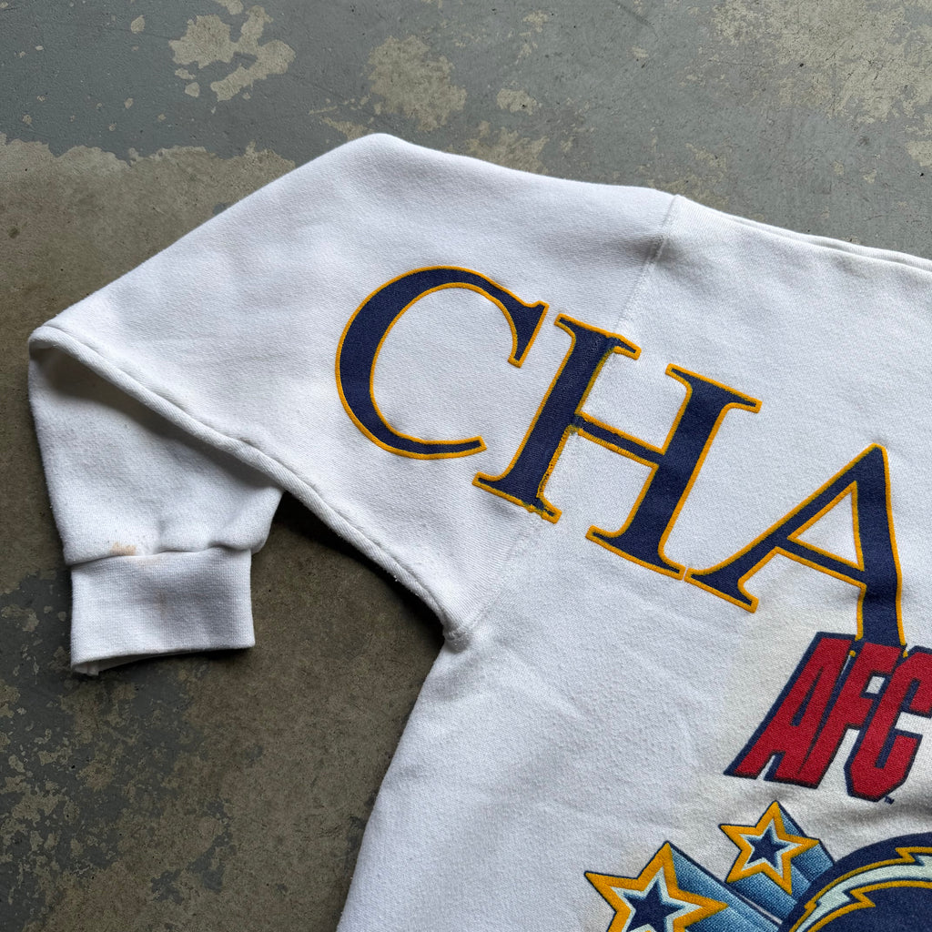 1995 CHARGERS AFC CHAMPIONS WHITE SPELLOUT CREWNECK (XL)