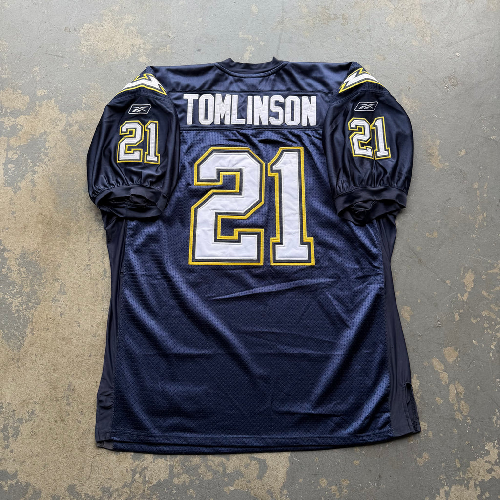 00’S REEBOK CHARGERS LADANIAN TOMLINSON NAVY BLUE JERSEY (54) XXL