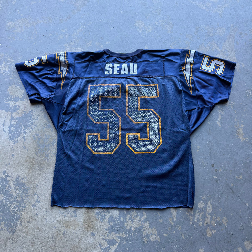 90’S WILSON CHARGERS JUNIOR SEAU NAVY BLUE JERSEY (XL)