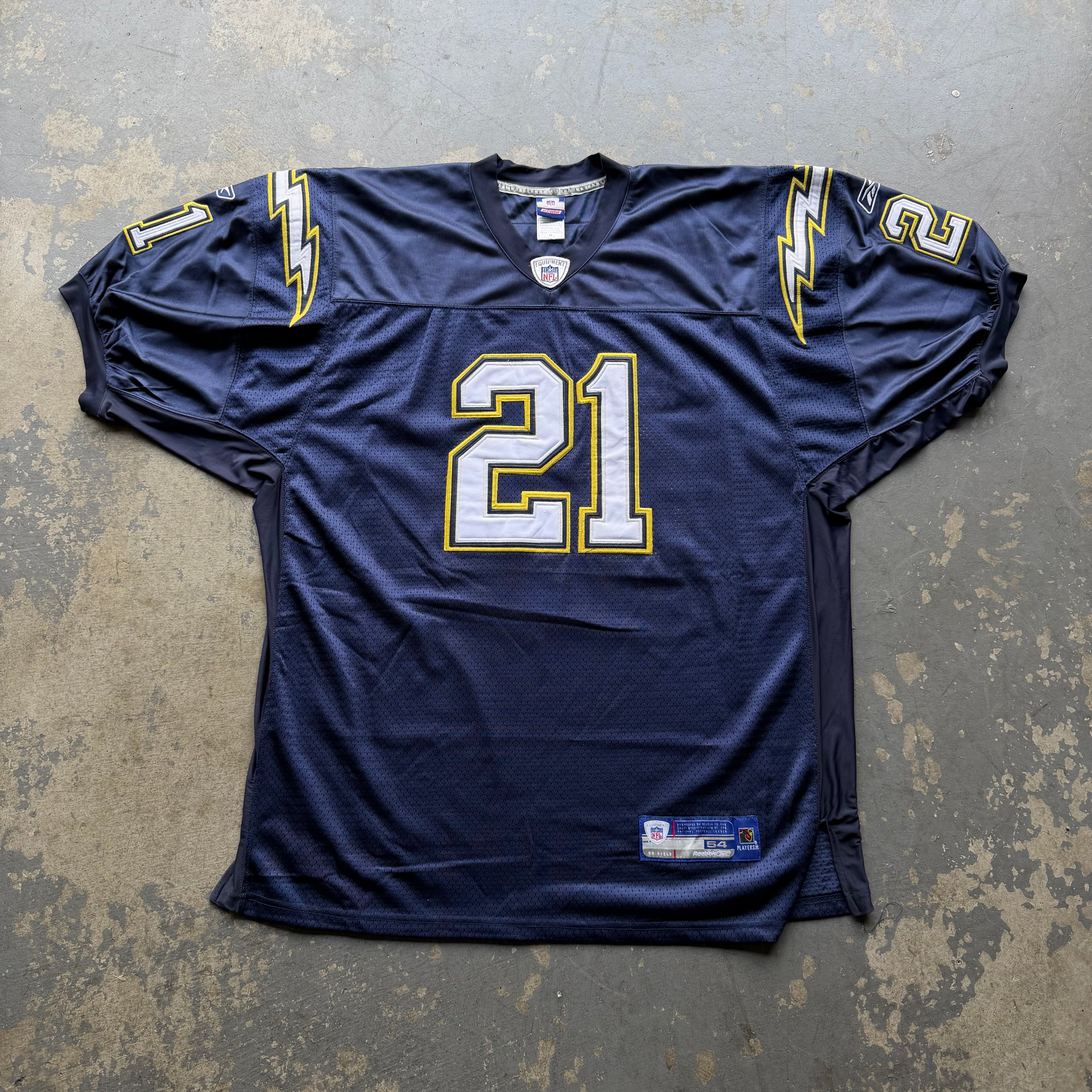 00’S REEBOK CHARGERS LADANIAN TOMLINSON NAVY BLUE JERSEY (54) XXL
