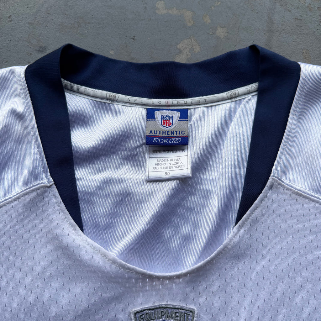 00’S REEBOK CHARGERS SHAWN MERRIMAN WHITE ROAD AWAY JERSEY (50) XL 25x31