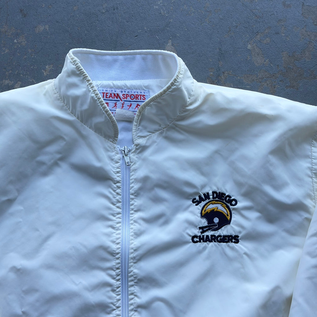 80’S CHARGERS WHITE NYLON JACKET (L)