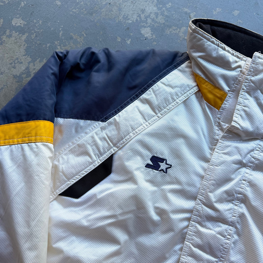 90’S CHARGERS STARTER PRO LINE WHITE PULLOVER PUFFER JACKET (L)