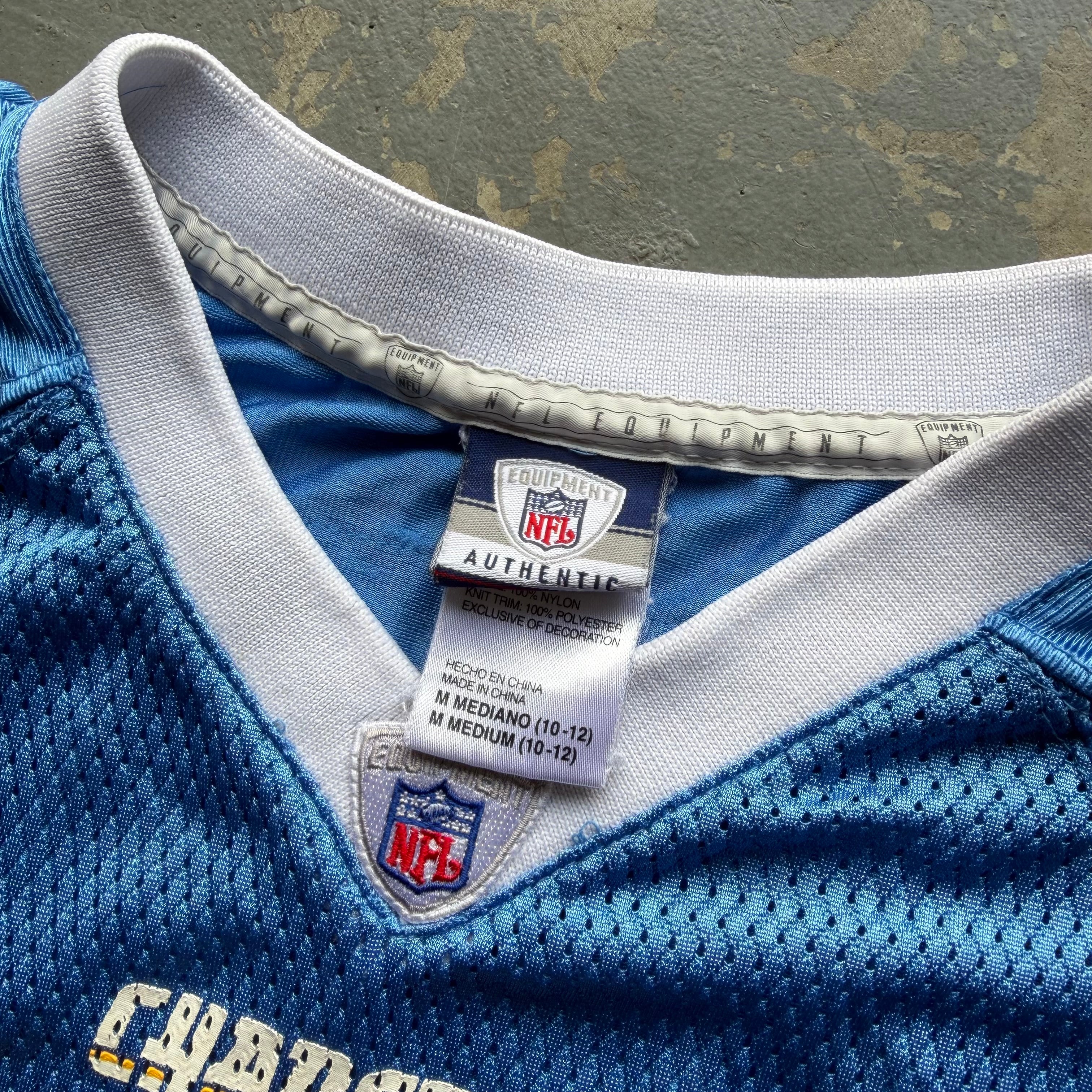 00’S REEBOK CHARGERS LADANIAN TOMLINSON POWDER BLUE JERSEY (YOUTH M) FITS ADULT SMALL