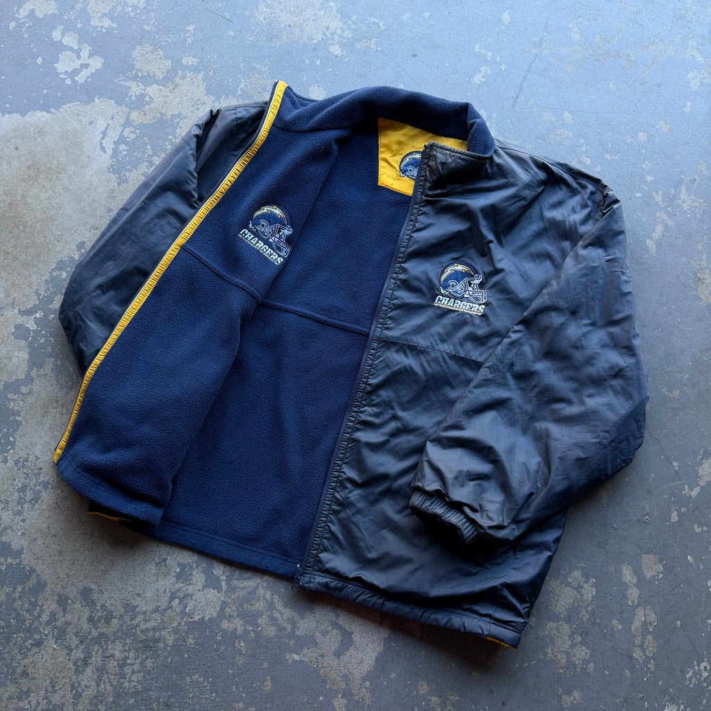 00’S CHARGERS REVERSIBLE PRO PLAYER FLEECE JACKET (L)