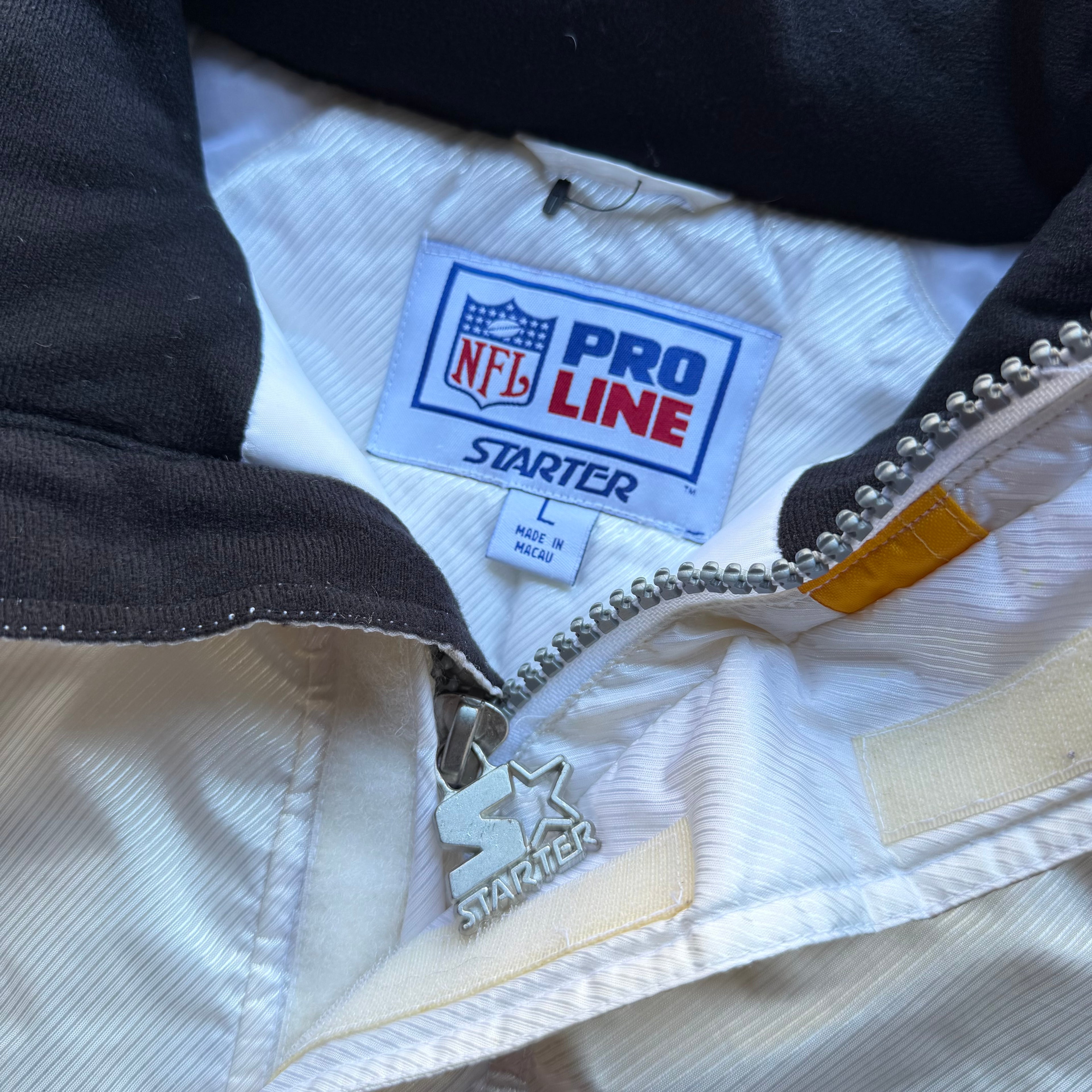 90’S CHARGERS STARTER PRO LINE WHITE PULLOVER PUFFER JACKET (L)