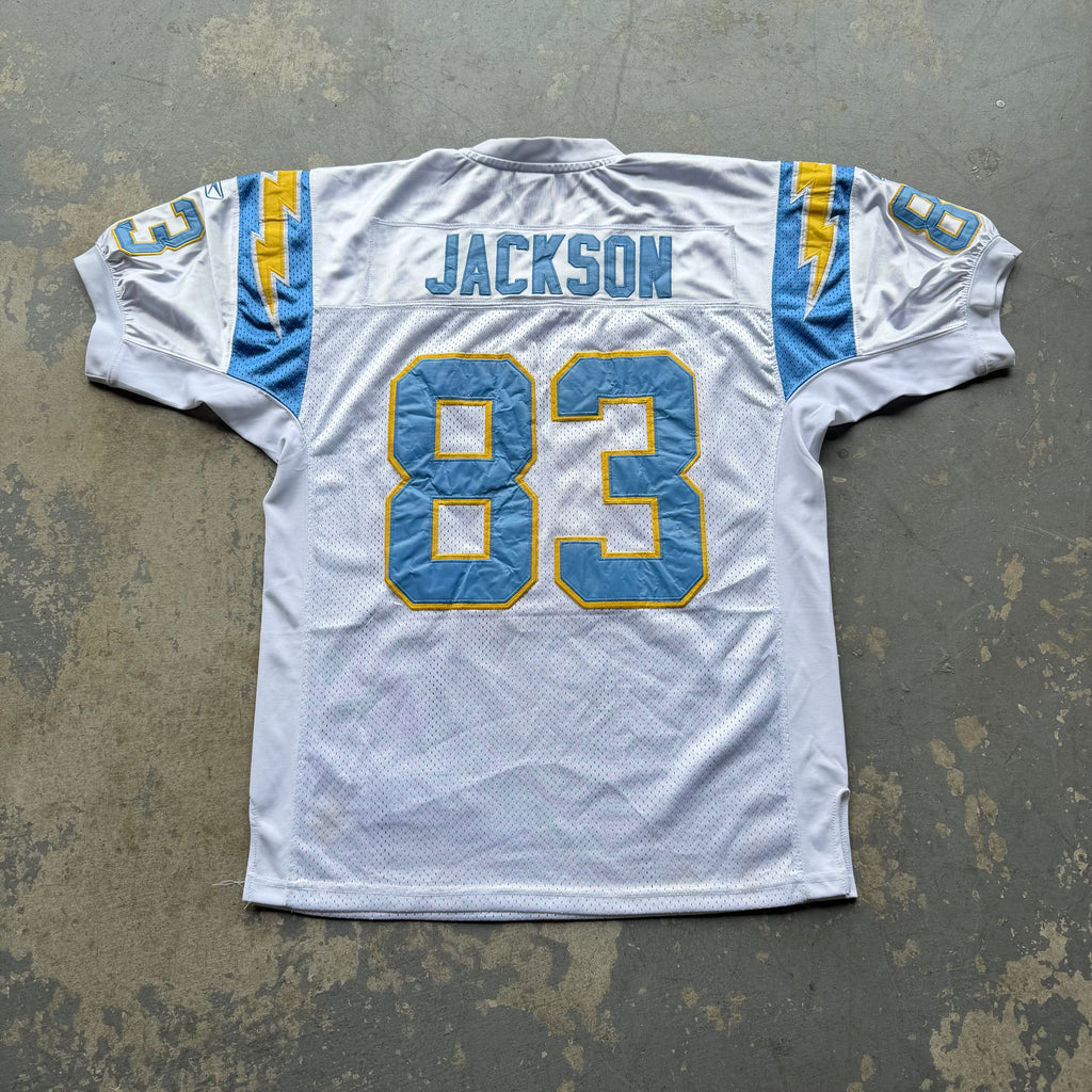 00’S REEBOK CHARGERS VINCENT JACKSON 50TH ANNIVERSARY SEASON PATCH JERSEY (46) L