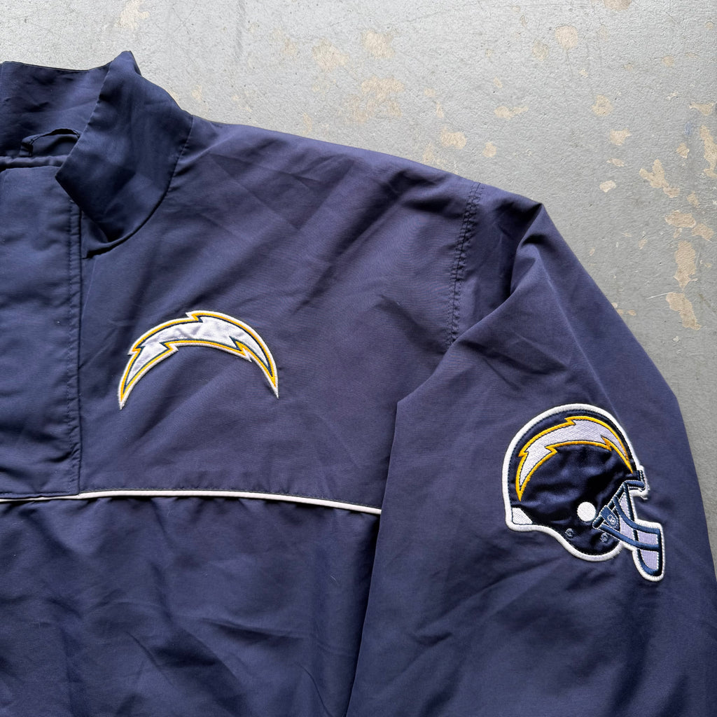 CHARGERS WINDBREAKER PULLOVER QUARTER ZIP JACKET (L)