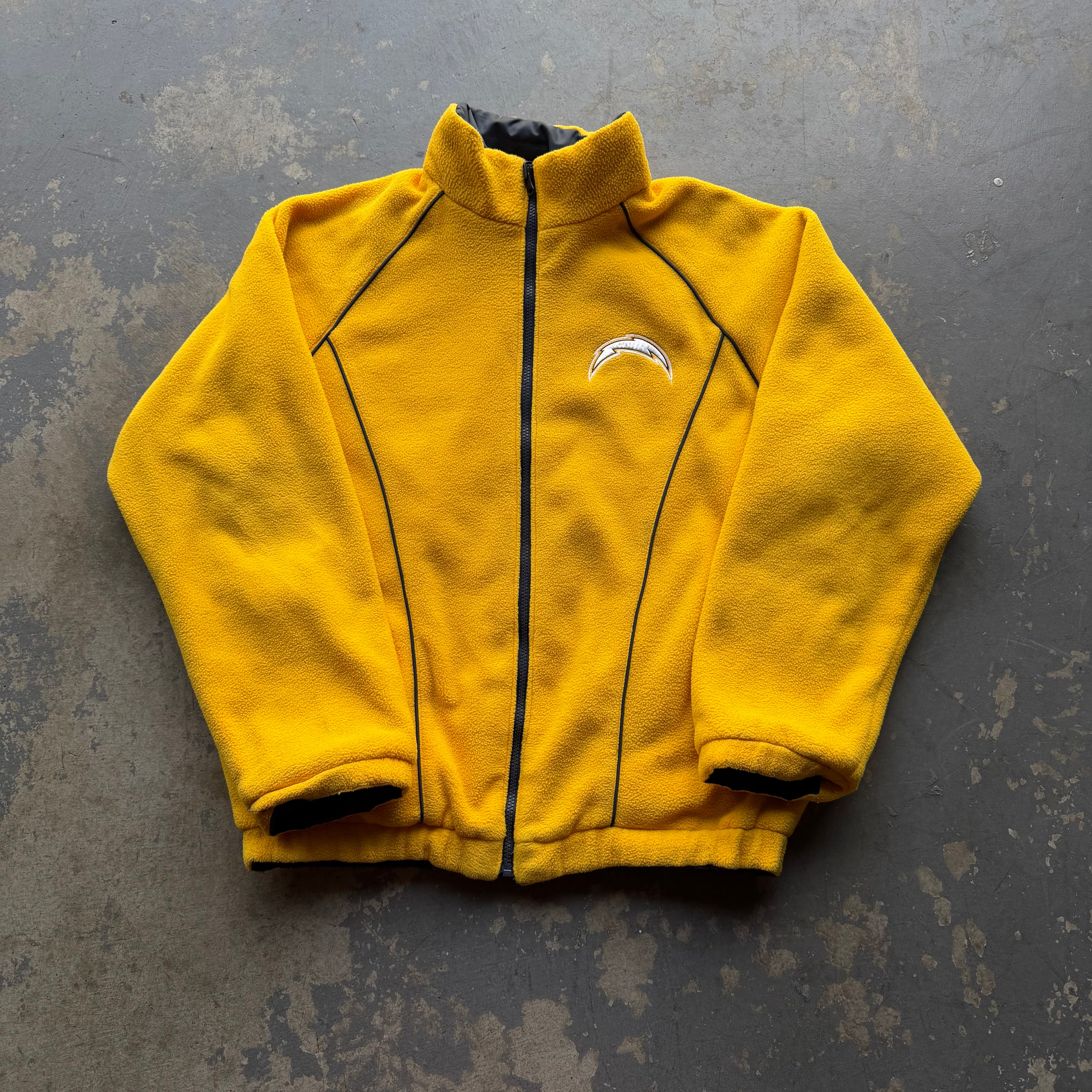 00’S CHARGERS REVERSIBLE FLEECE JACKET (M)