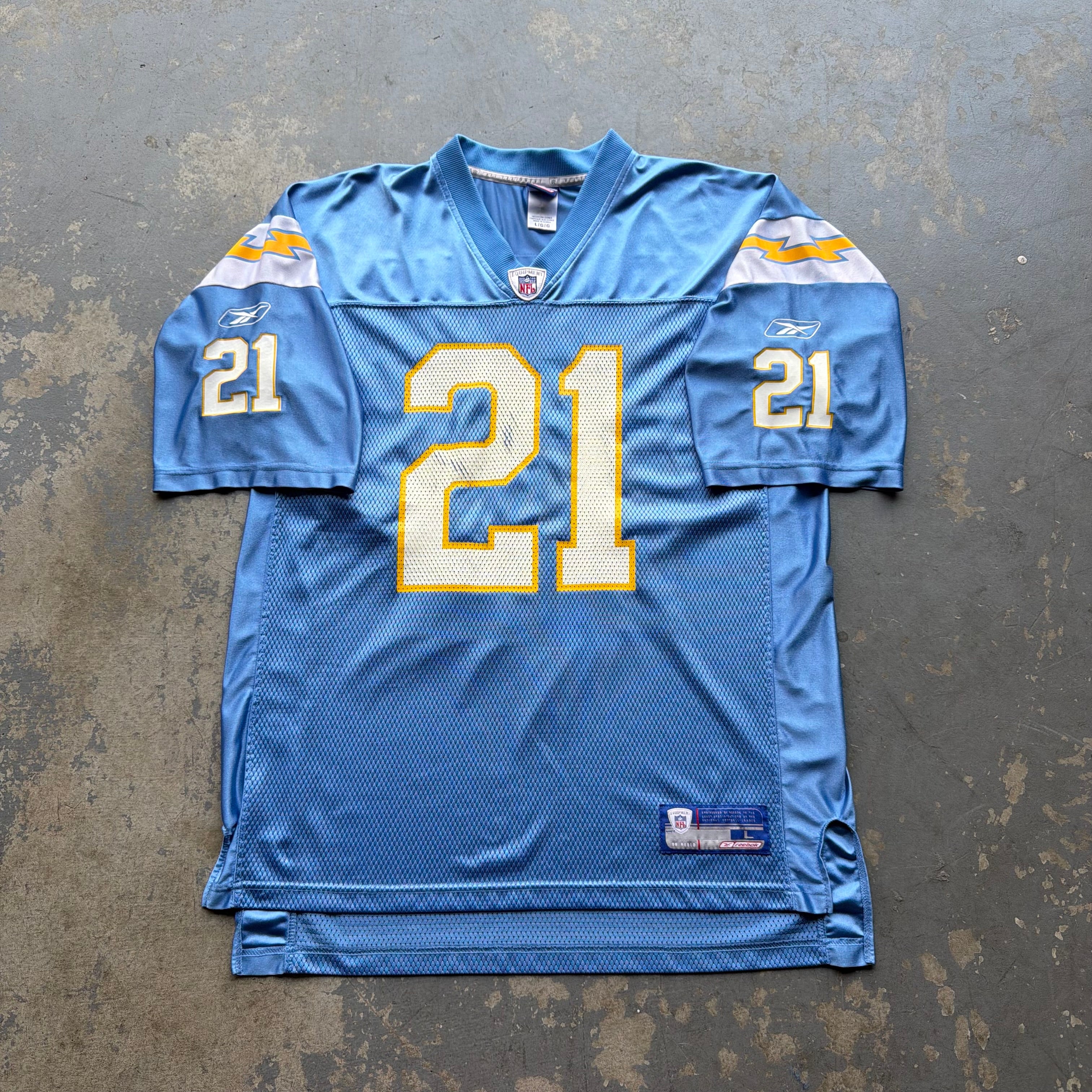 00’S REEBOK CHARGERS LADANIAN TOMLINSON POWDER BLUE JERSEY (L)