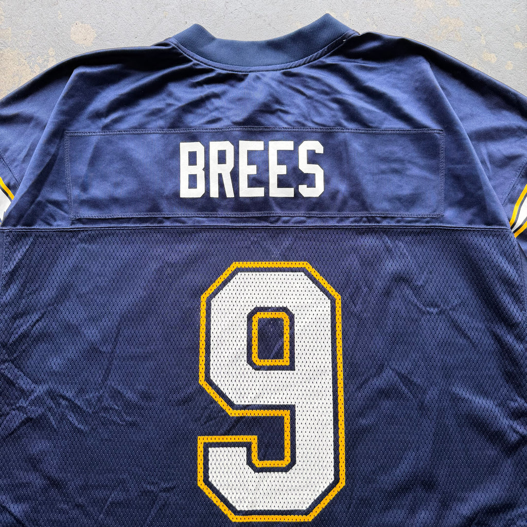 00’S REEBOK CHARGERS DREW BREES NAVY BLUE JERSEY (XL)