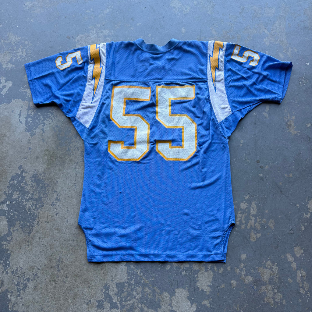 90’S RUSSELL ATHLETIC CHARGERS JUNIOR SEAU POWDER BLUE JERSEY (48) L