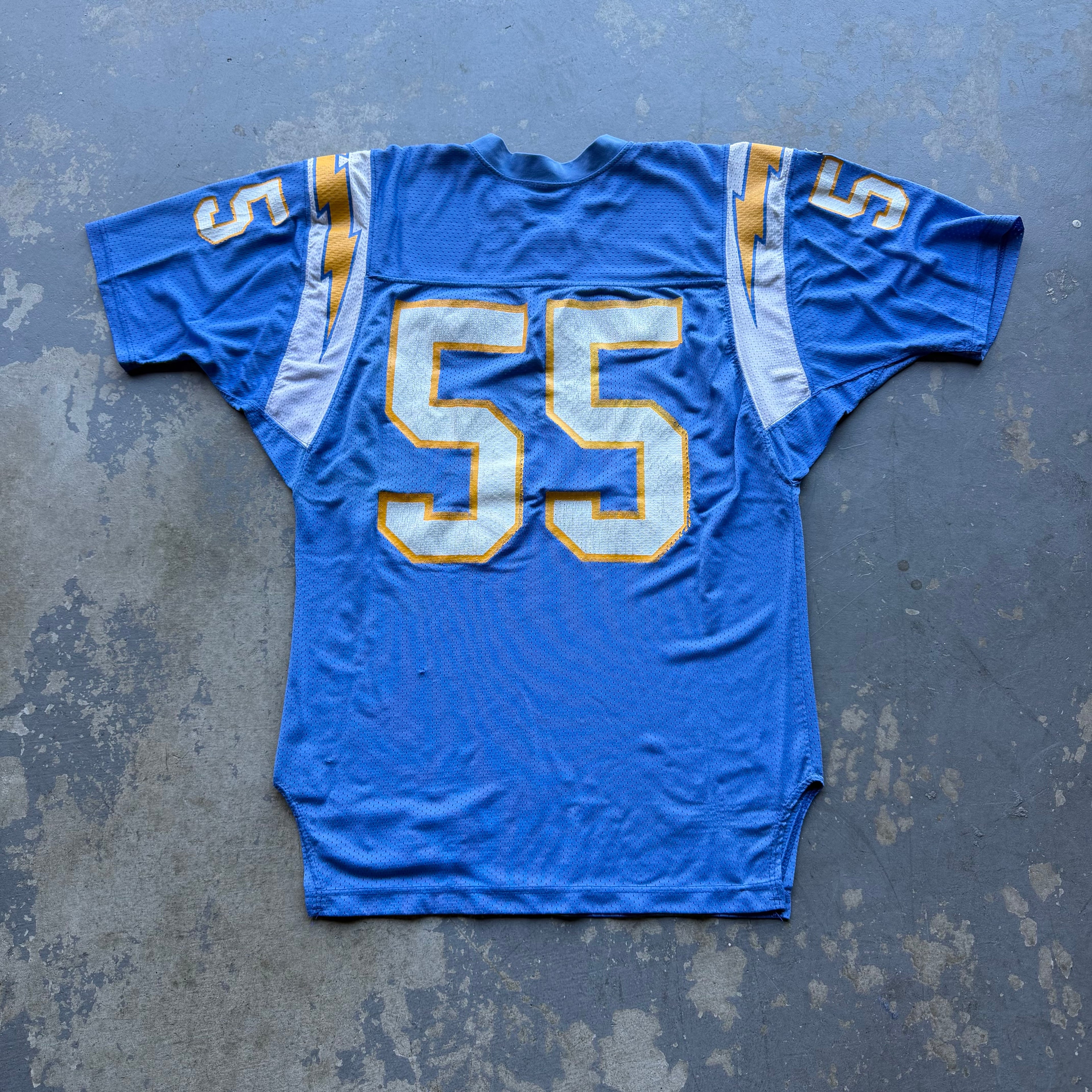 90’S RUSSELL ATHLETIC CHARGERS JUNIOR SEAU POWDER BLUE JERSEY (48) L