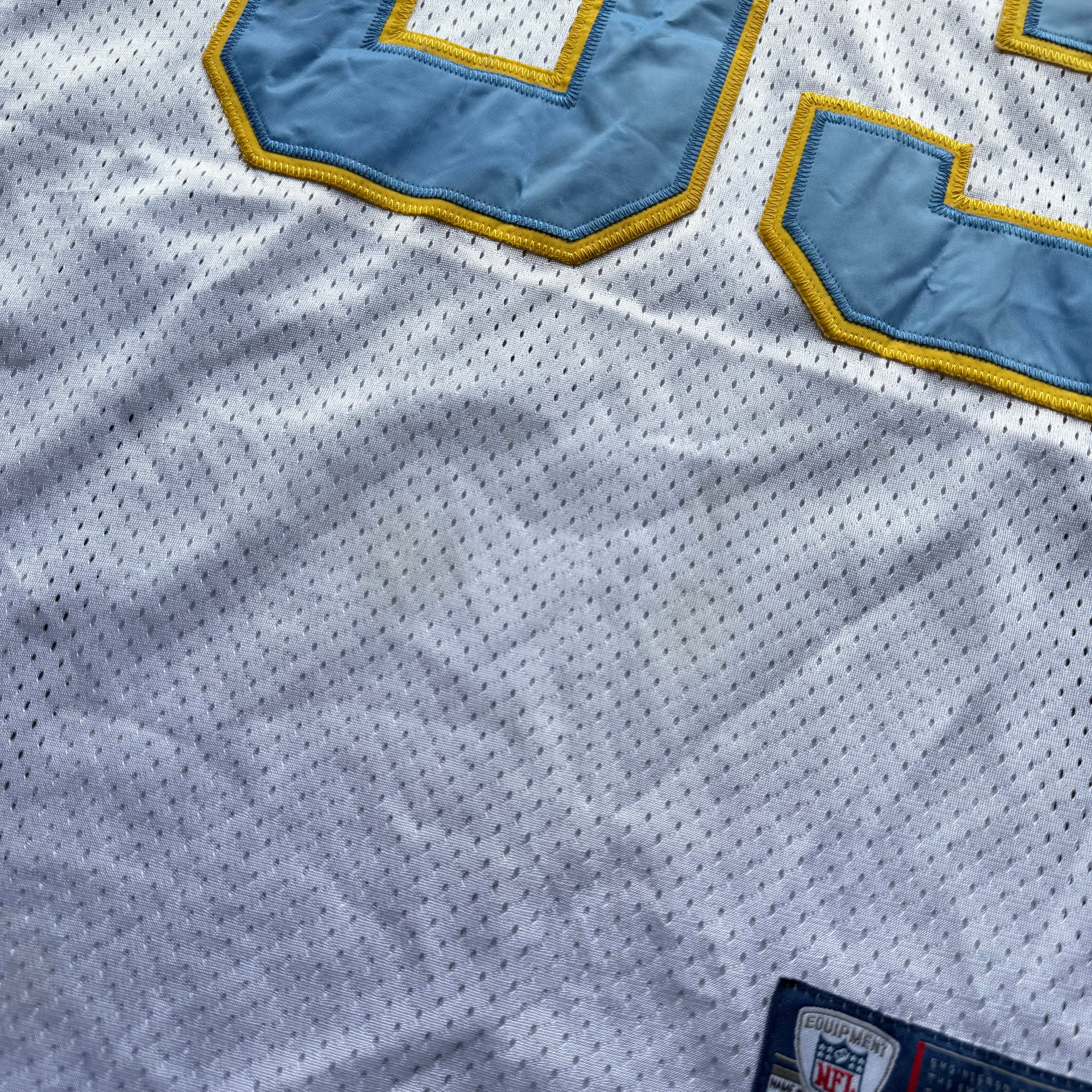 00’S REEBOK CHARGERS VINCENT JACKSON 50TH ANNIVERSARY SEASON PATCH JERSEY (46) L