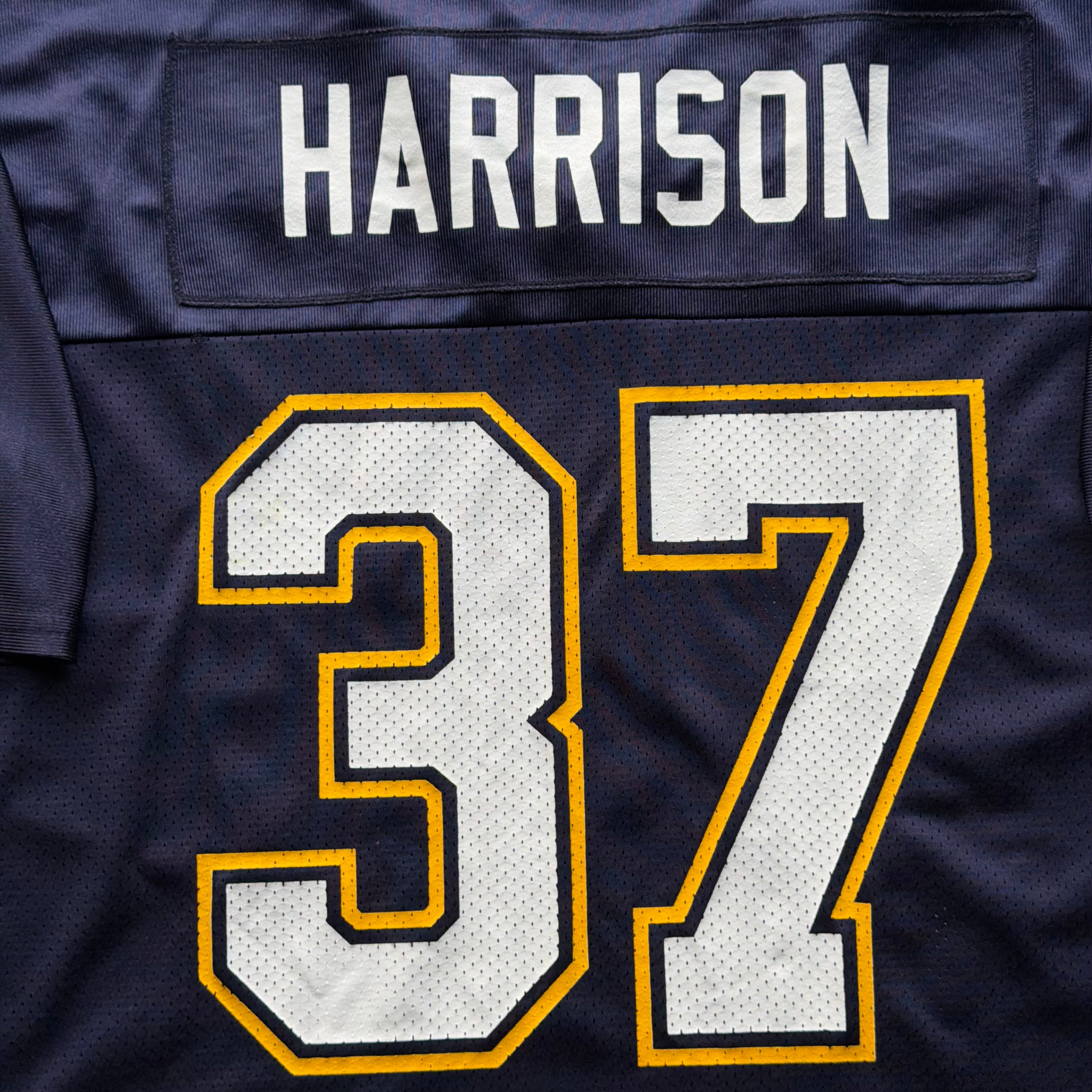 00’S REEBOK CHARGERS RODNEY HARRISON NAVY BLUE JERSEY (XXL)