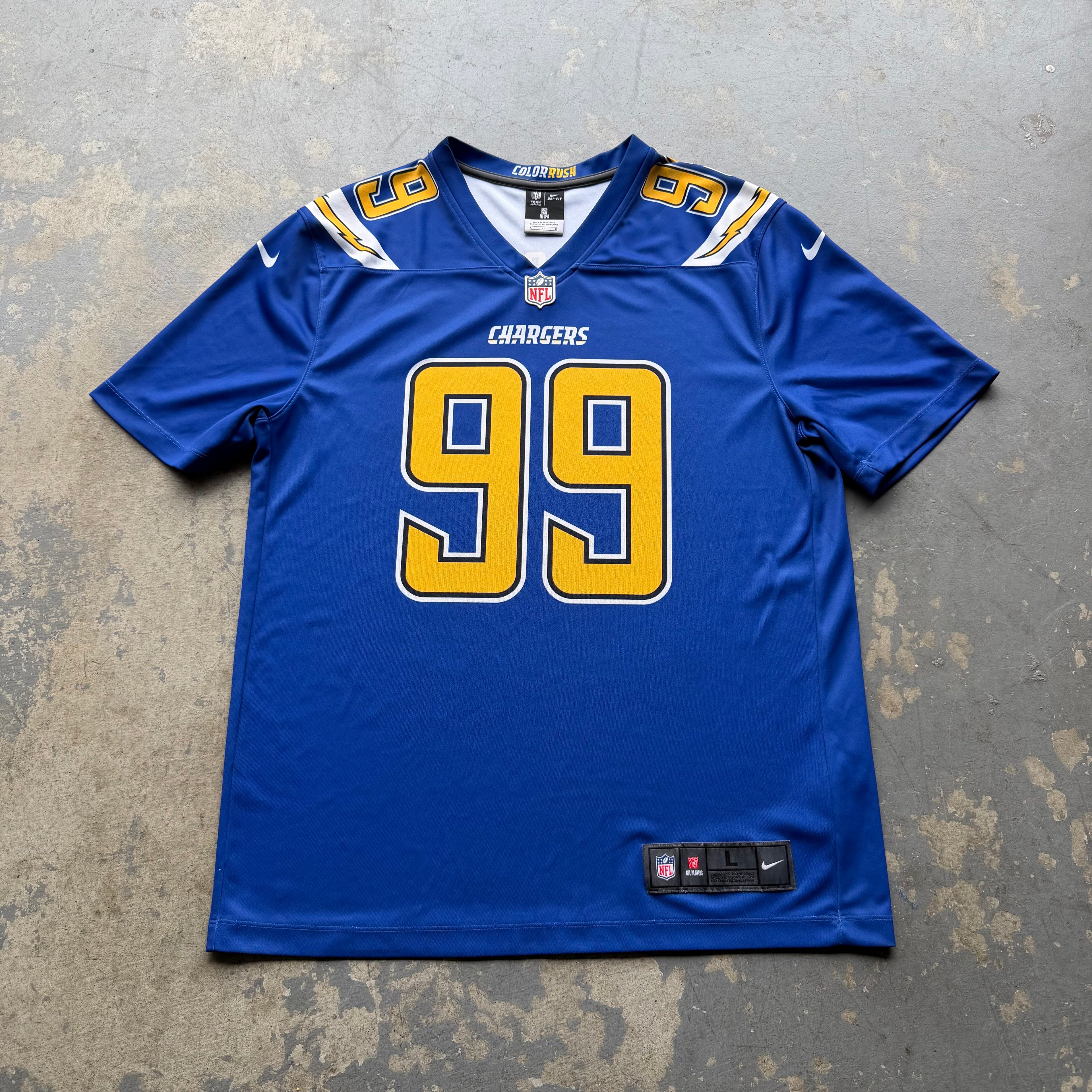 CHARGERS JOEY BOSA NIKE DRI FIT JERSEY SHIRT (L)