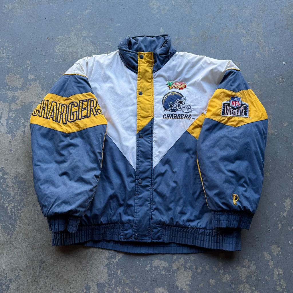 90’S CHARGERS NFL EXPERIENCE PRO PLAYER PUFFER JACKET (XL)