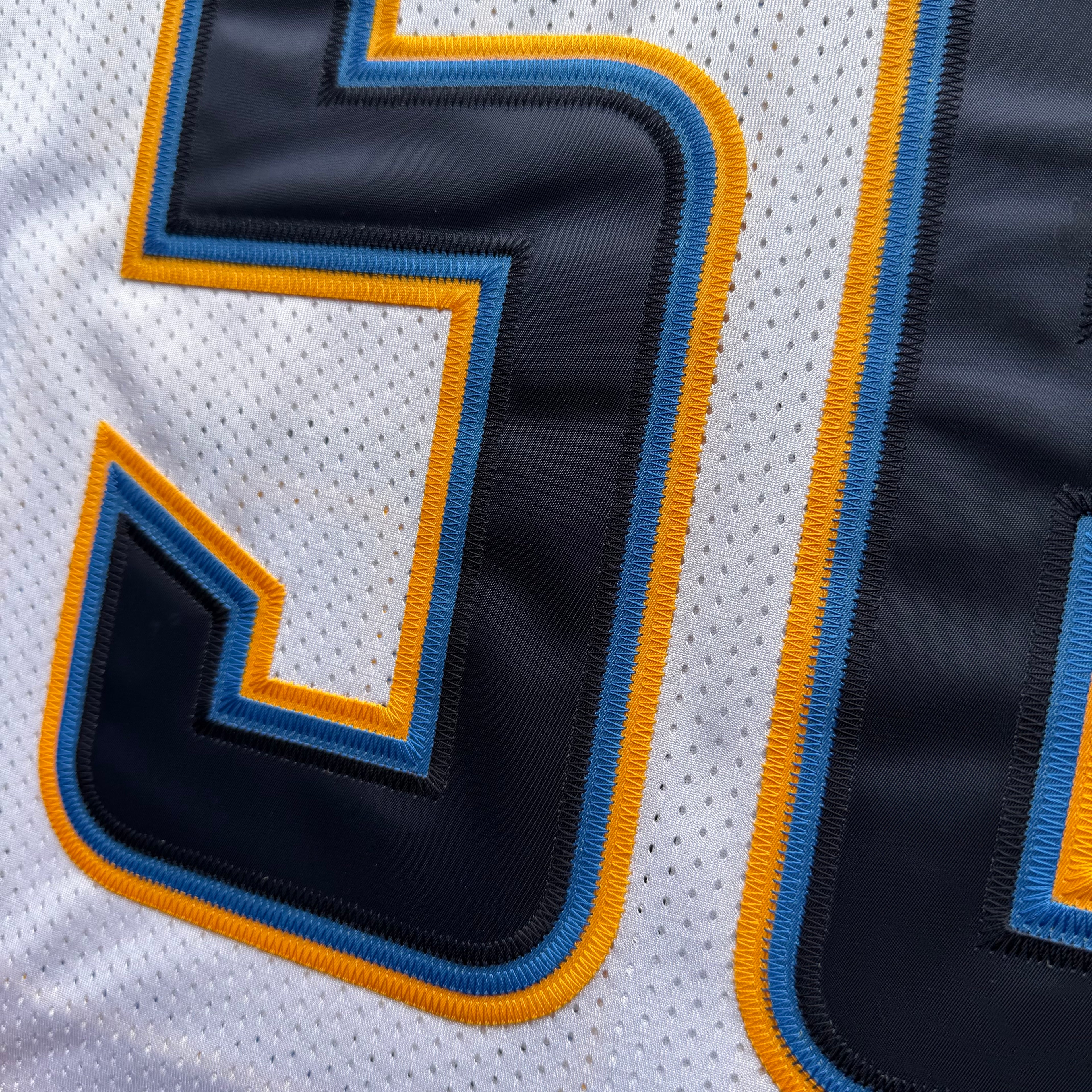 00’S REEBOK CHARGERS SHAWN MERRIMAN WHITE ROAD AWAY JERSEY (48) XL