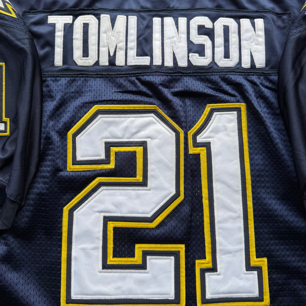 00’S REEBOK CHARGERS LADANIAN TOMLINSON NAVY BLUE JERSEY (54) XXL