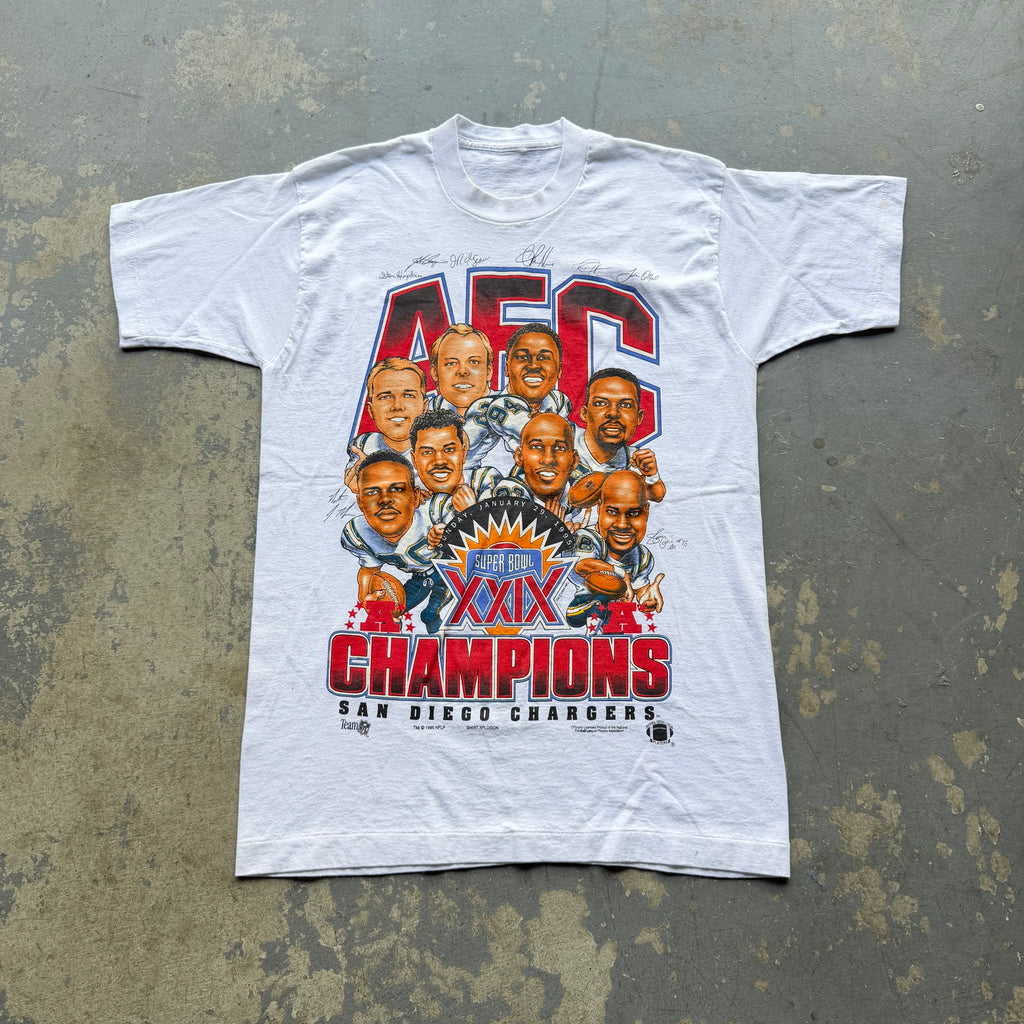 1995 CHARGERS AFC CHAMPIONS CARICATURE XPLOSION TEE (L)