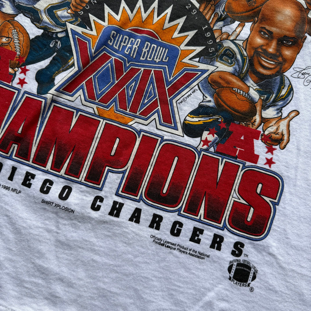 1995 CHARGERS AFC CHAMPIONS CARICATURE XPLOSION TEE (L)