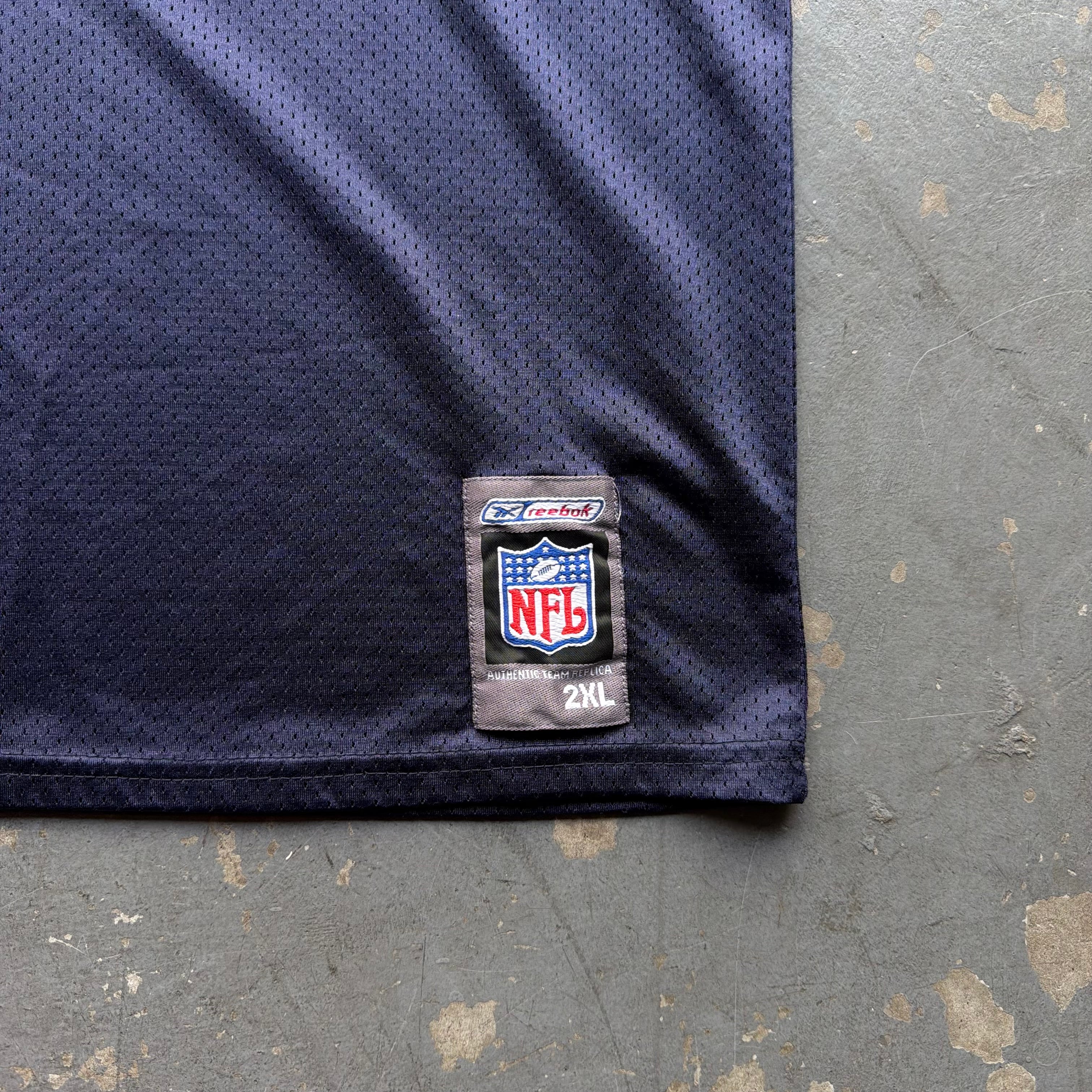 00’S REEBOK CHARGERS RODNEY HARRISON NAVY BLUE JERSEY (XXL)