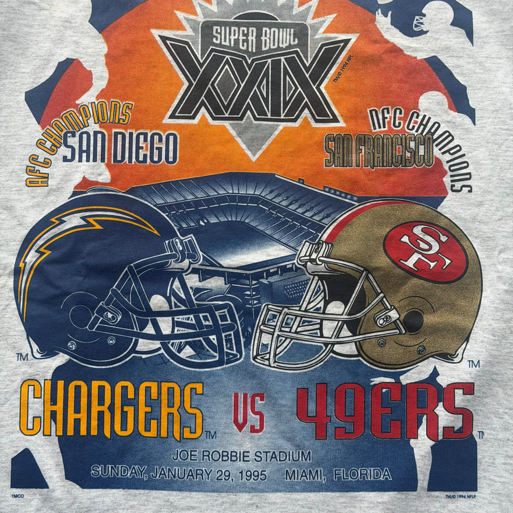 90'S CHARGERS DEADSTOCK SUPERBOWL XXIX T-SHIRT (2XL)