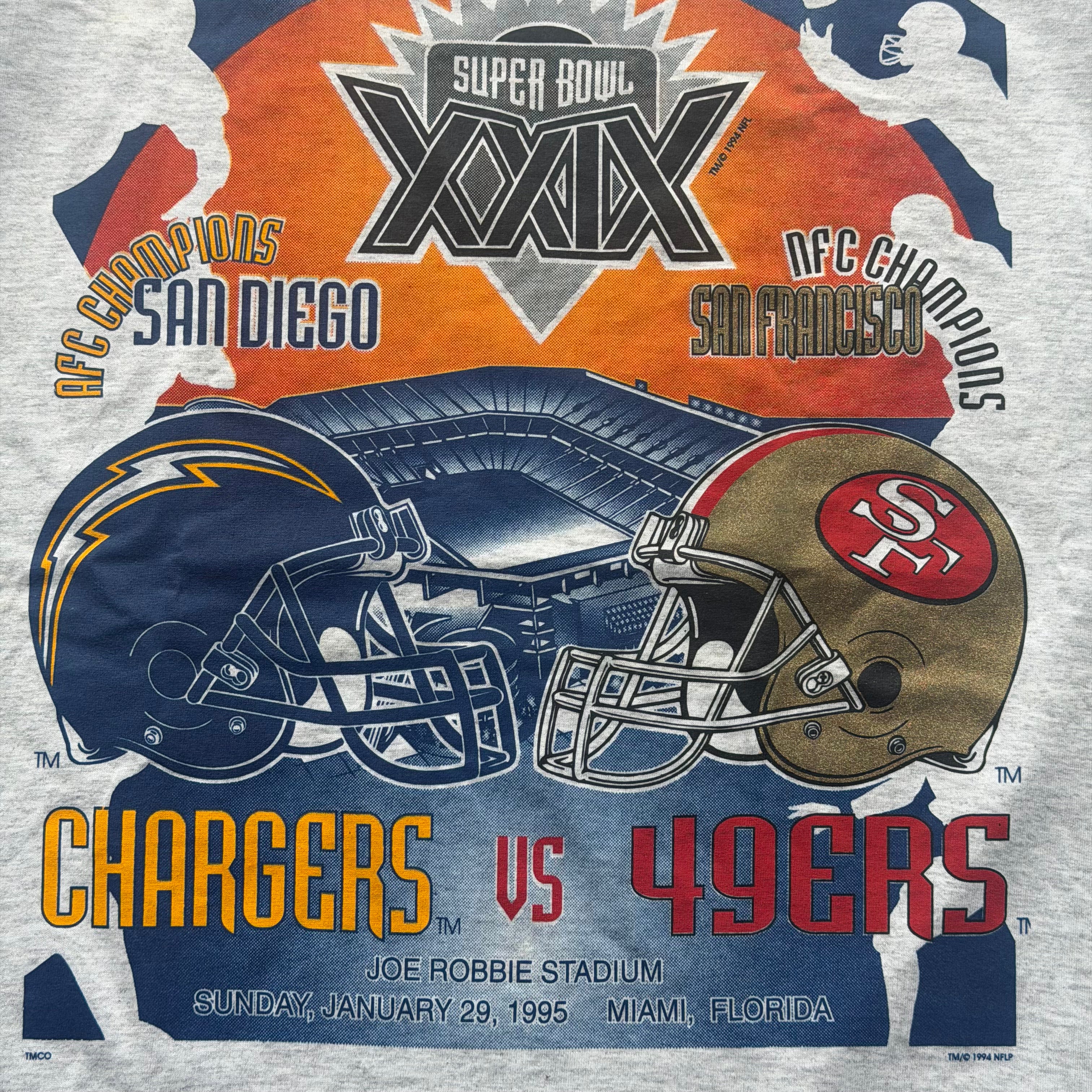 90'S CHARGERS DEADSTOCK SUPERBOWL XXIX T-SHIRT (2XL)