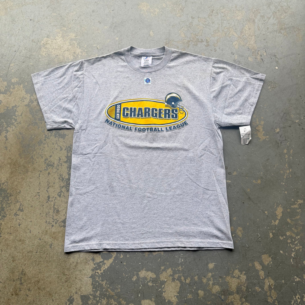 90'S CHARGERS DEADSTOCK NFL GREY T-SHIRT (L)