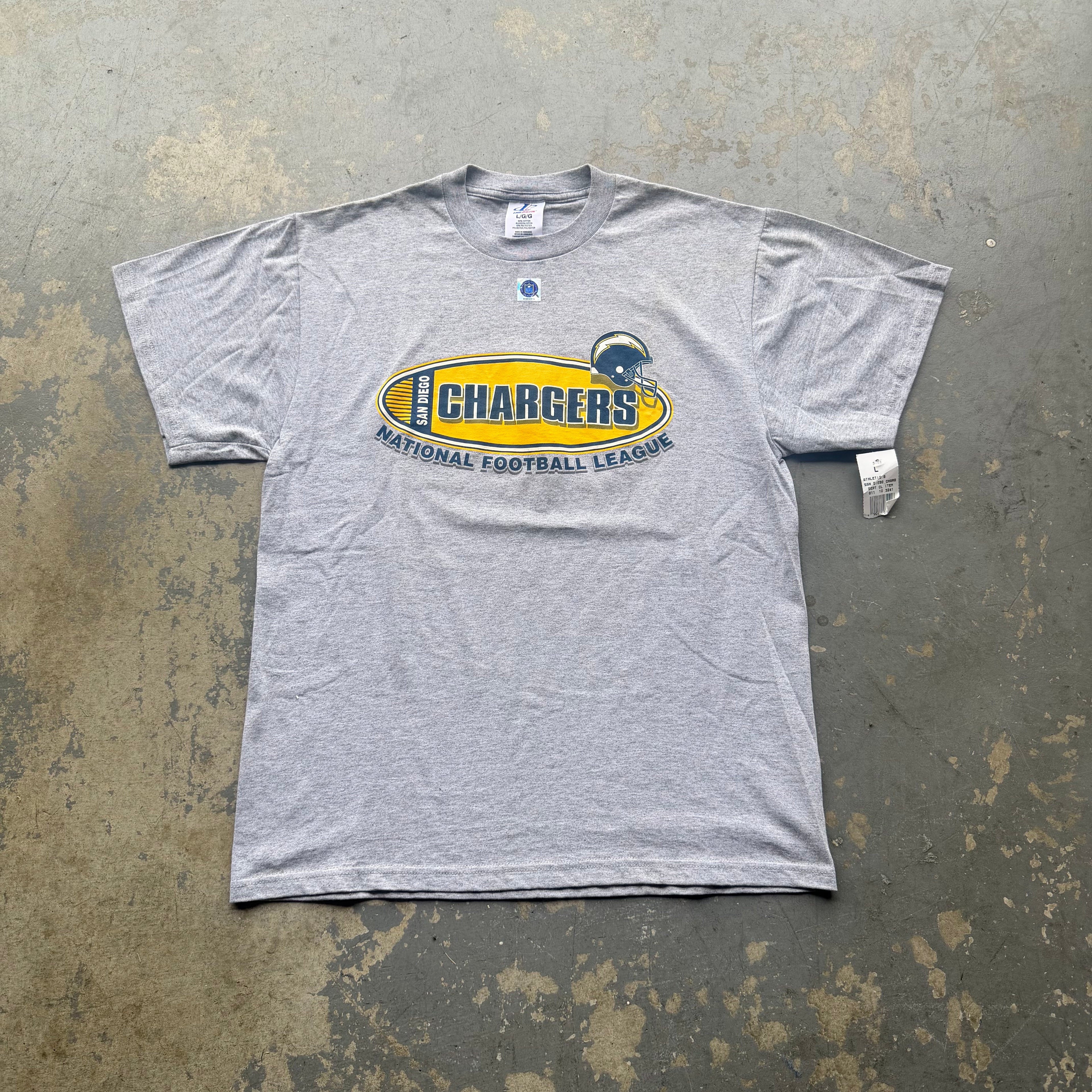 90'S CHARGERS DEADSTOCK NFL GREY T-SHIRT (L)
